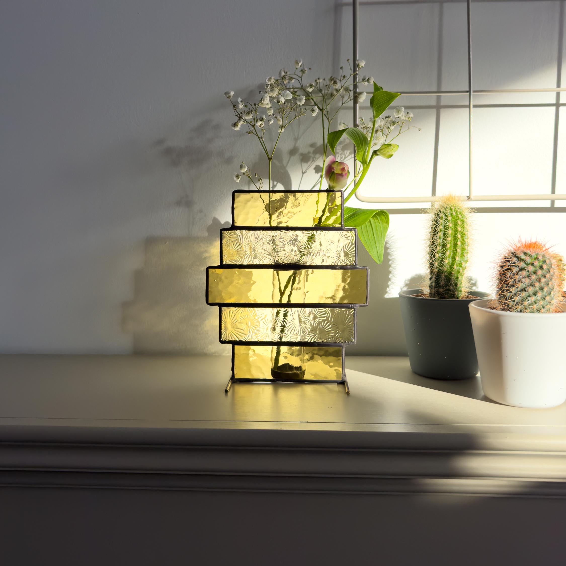 Honeycomb Stained Glass Vase