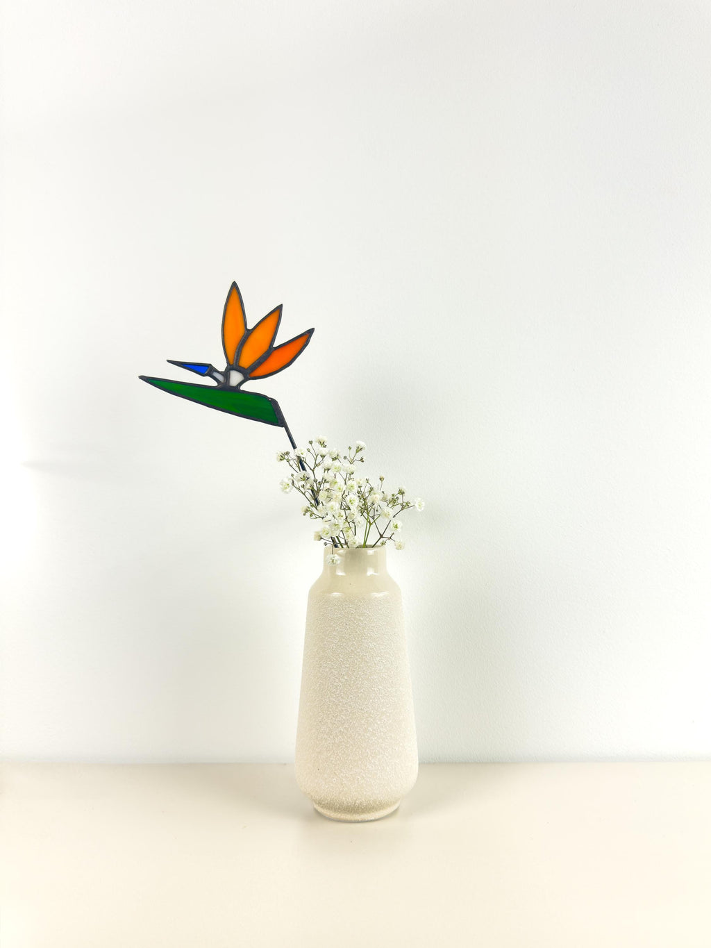 Tiffany Stained Glass Bird of Paradise – Handmade Art Flower