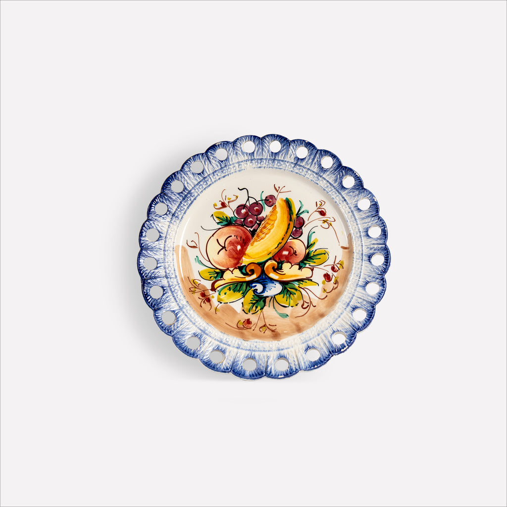 Vintage Bassano Pierced Wall Plate – Italian Majolica Art