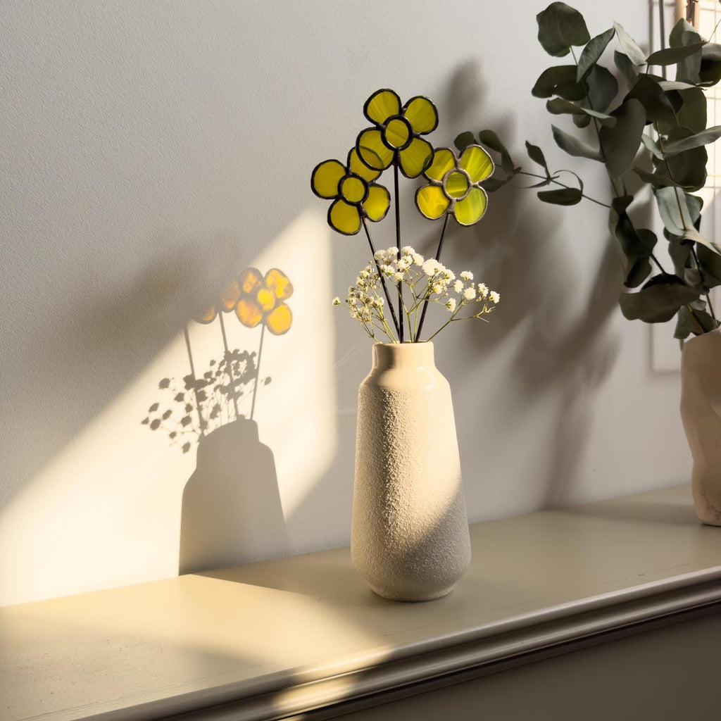 Tiffany Stained Glass Buttercup – Handmade Art Flower