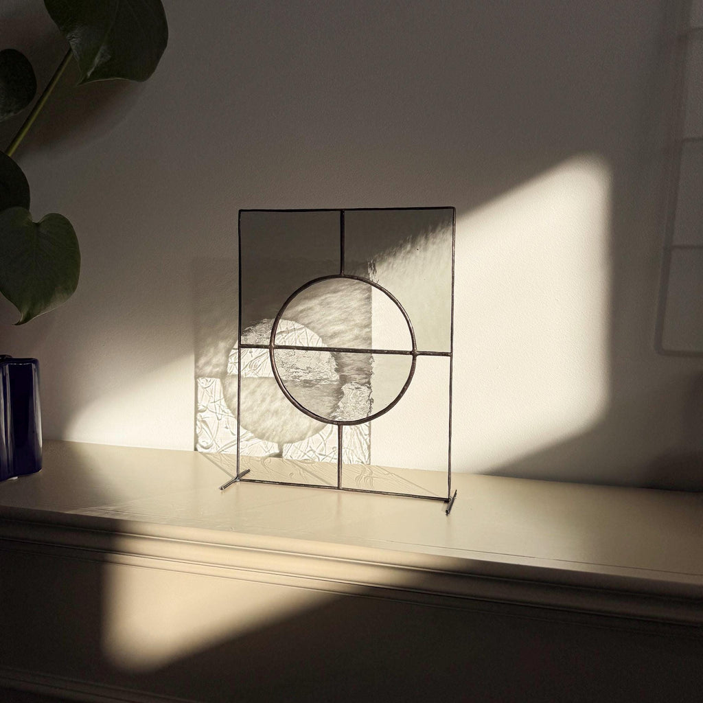 Still Balance – Japandi Stained Glass Panel