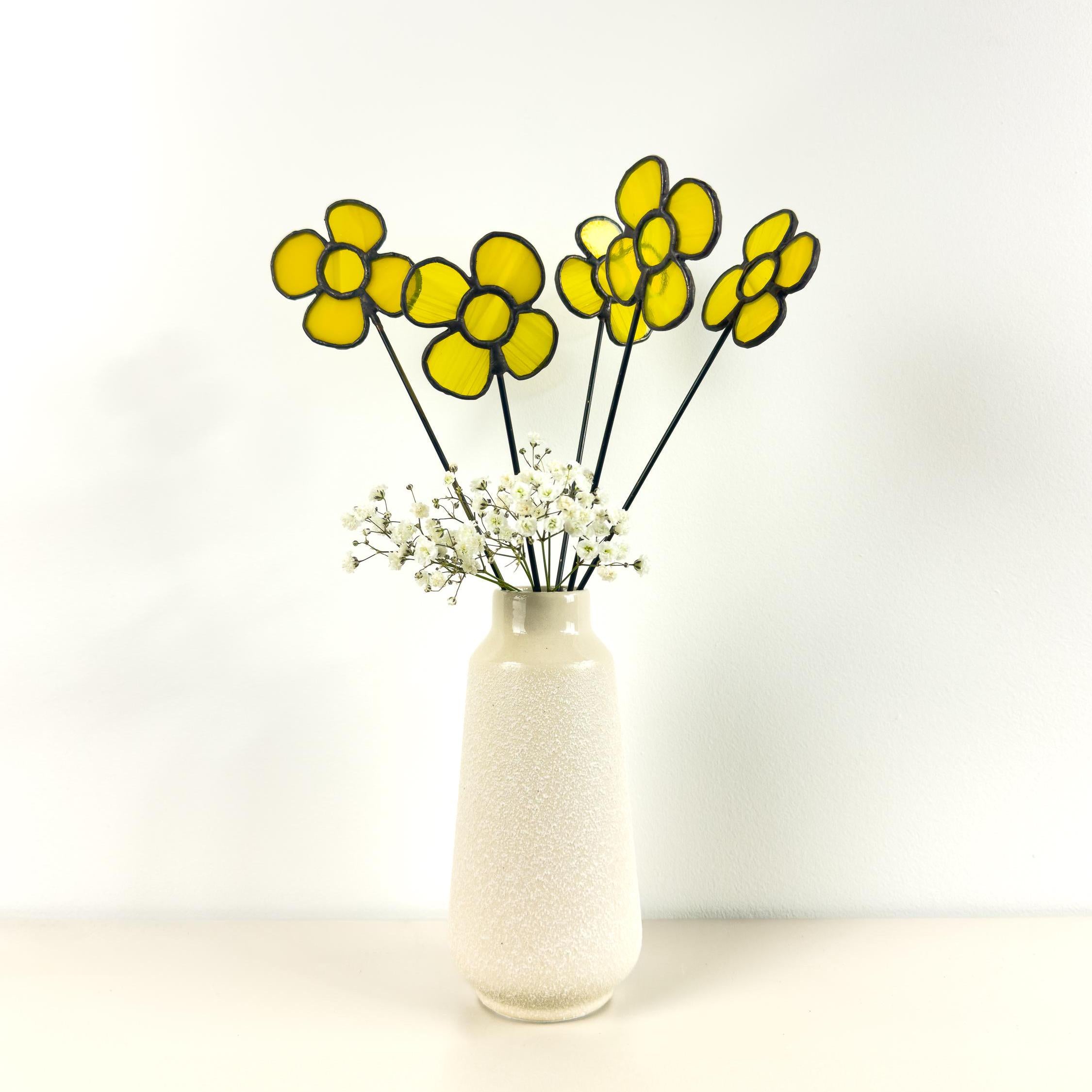 Tiffany Stained Glass Buttercup – Handmade Art Flower