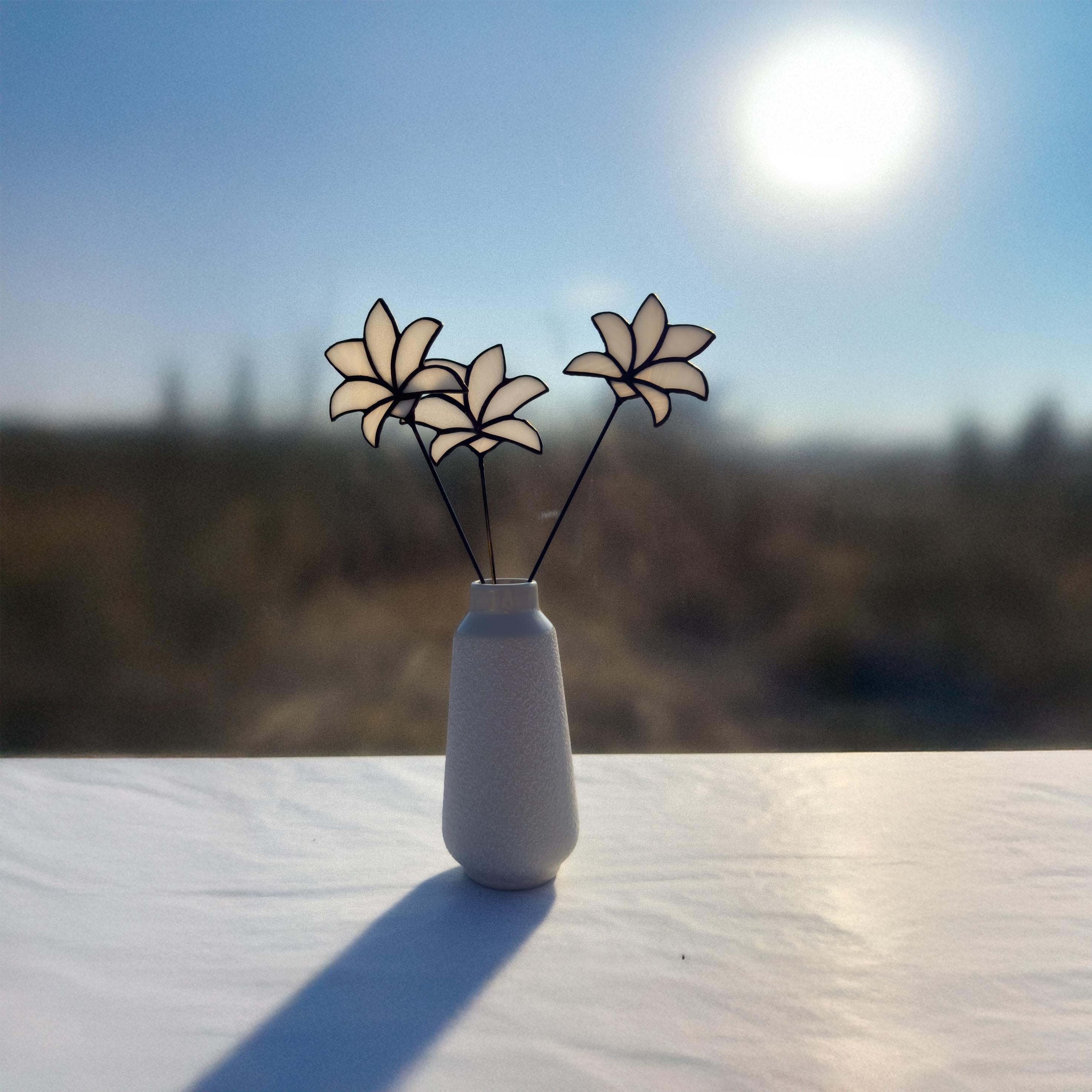 Tiffany Stained Glass Lily – Handmade Art Flower