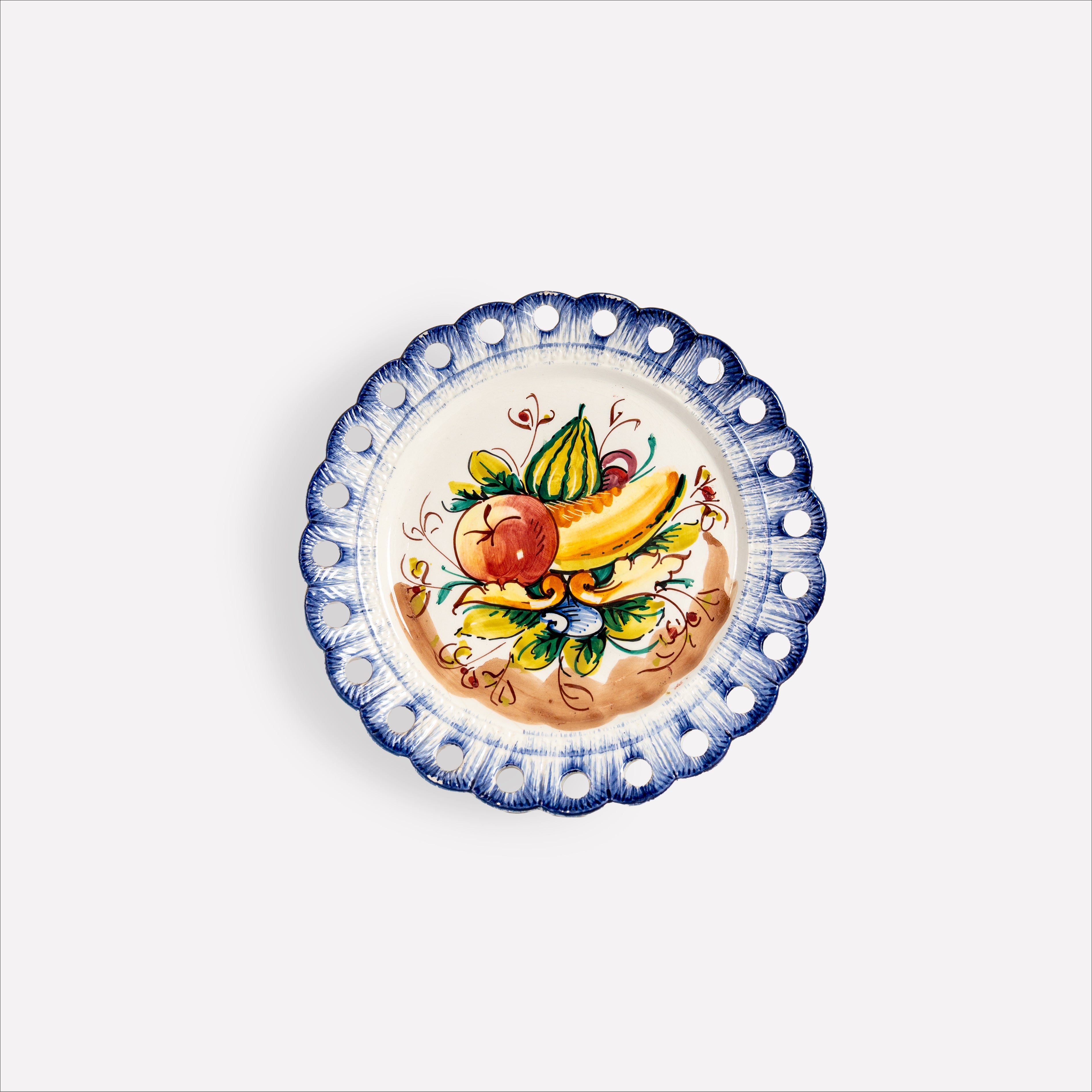 Vintage Bassano Pierced Wall Plate – Italian Majolica Art