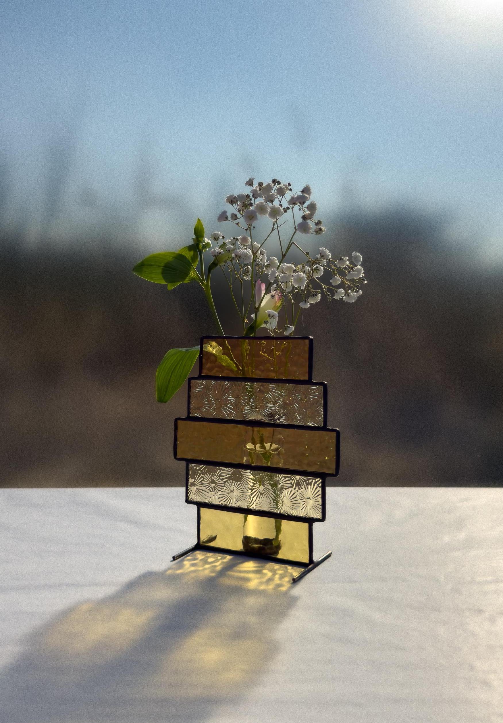 Honeycomb Stained Glass Vase