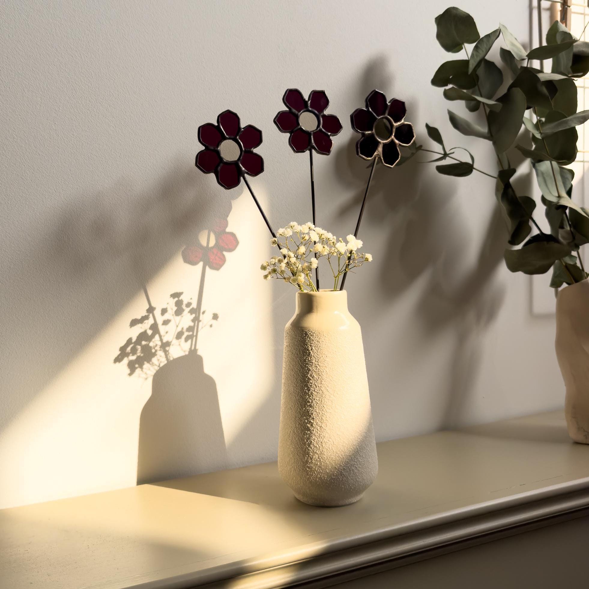 Tiffany Stained Glass Cosmos Flower – Handmade Art Flower