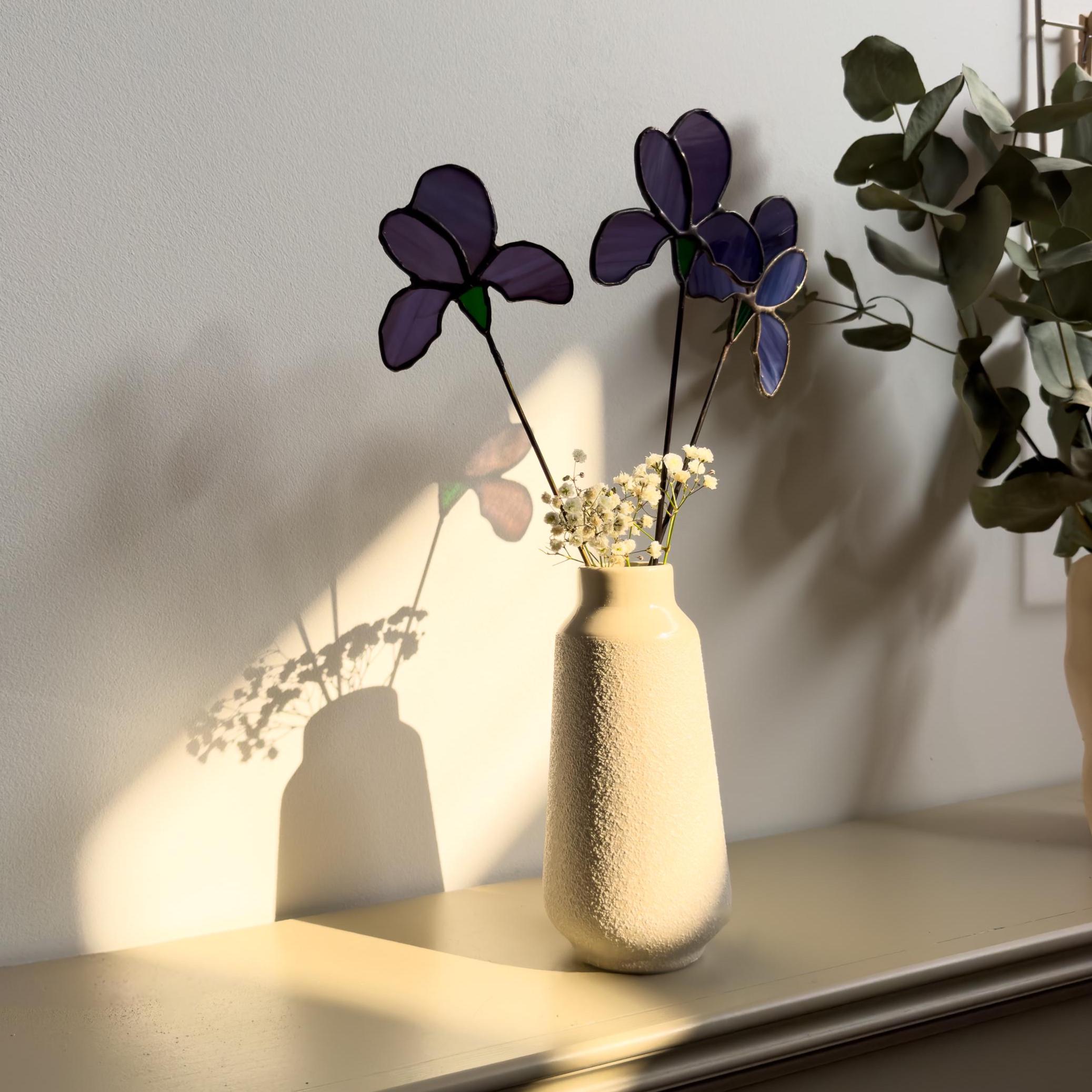 Tiffany Stained Glass Iris – Handmade Art Flower