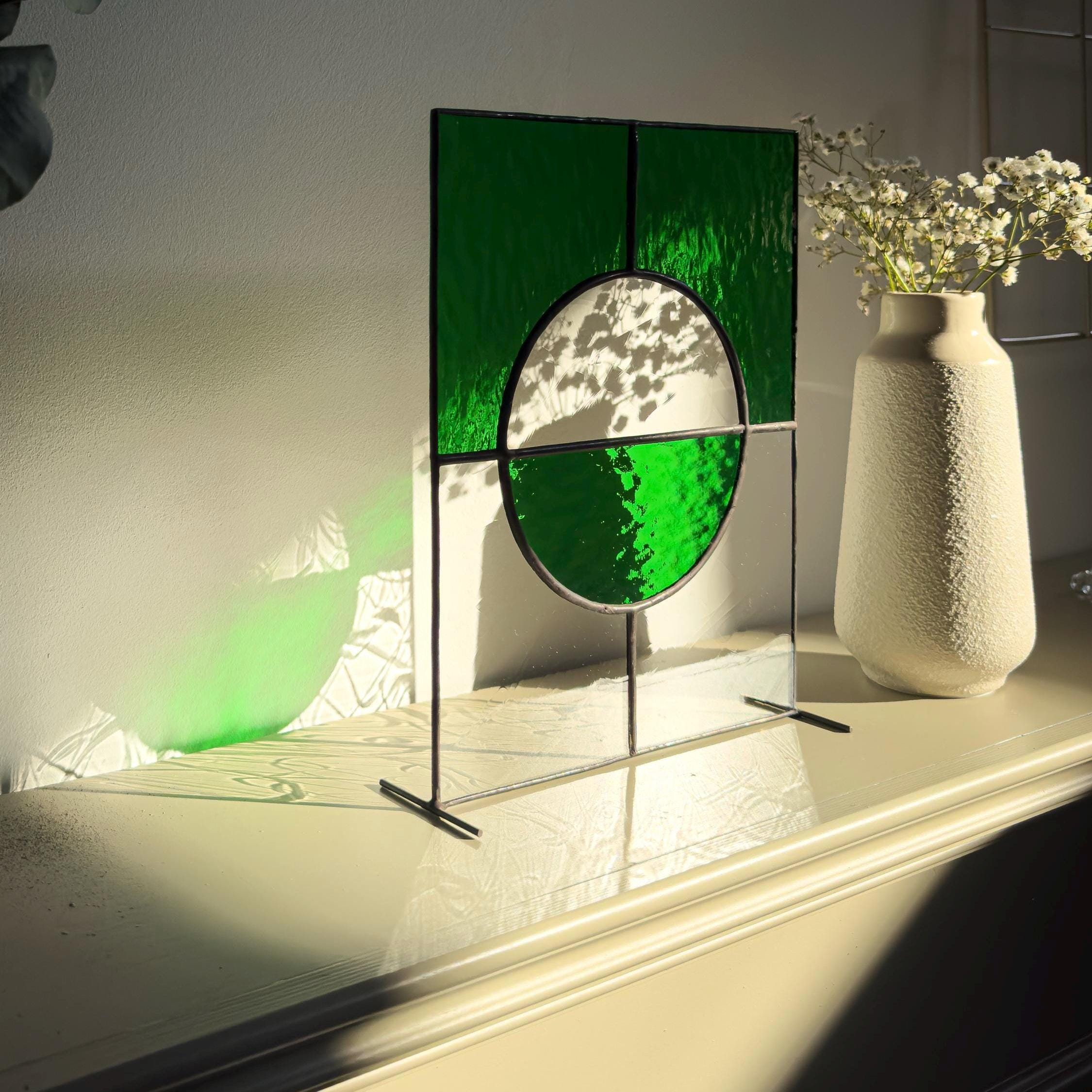 Still Balance – Japandi Stained Glass Panel