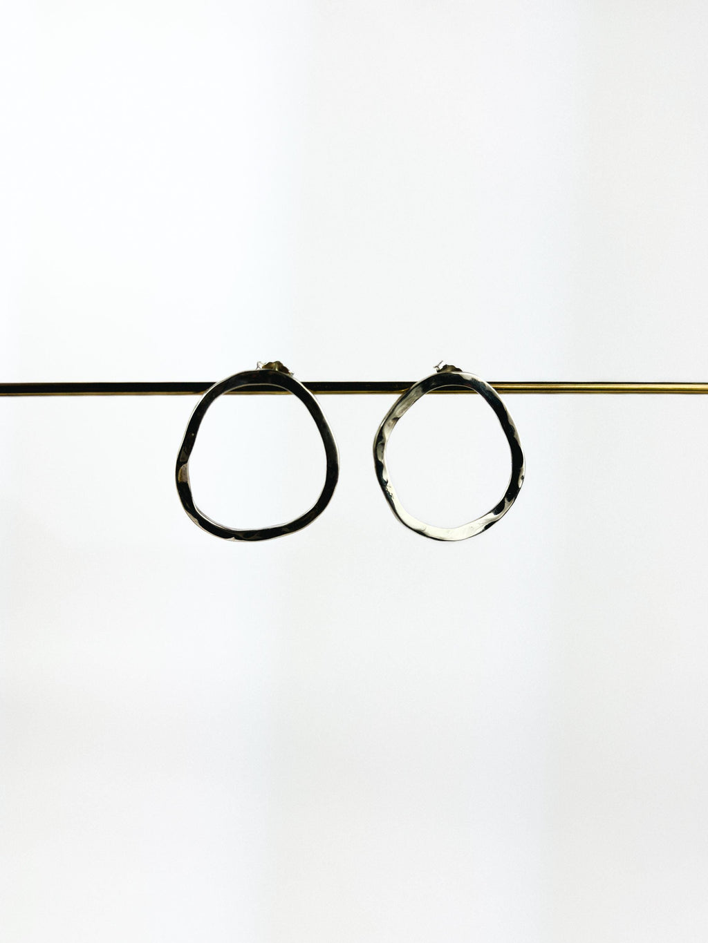 Handcrafted Hammered Silver Earrings (large)