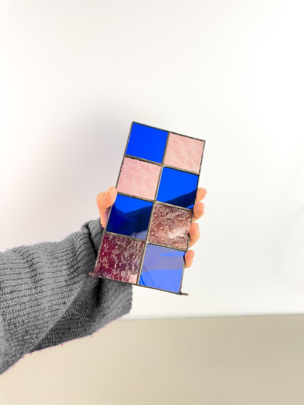 Retro Geometry – Tiffany Stained Glass Suncatcher