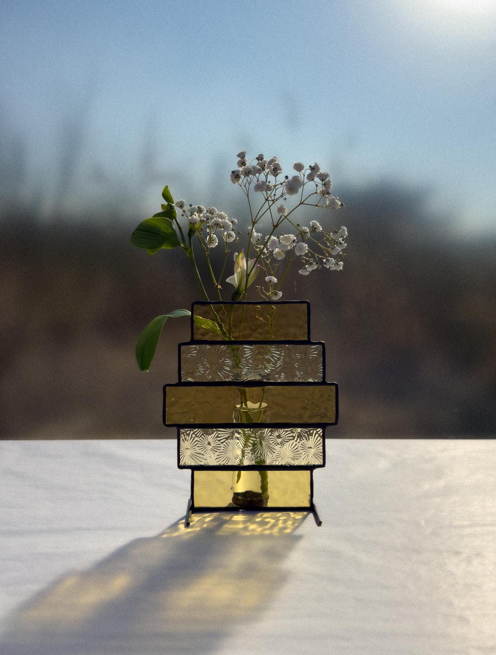 Honeycomb Stained Glass Vase