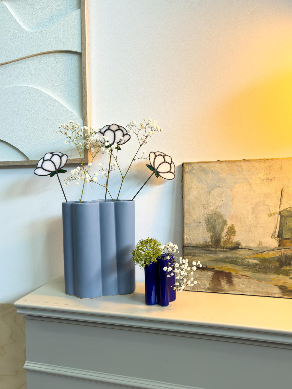 Tiffany Stained Glass Peony – Handmade Art Flower