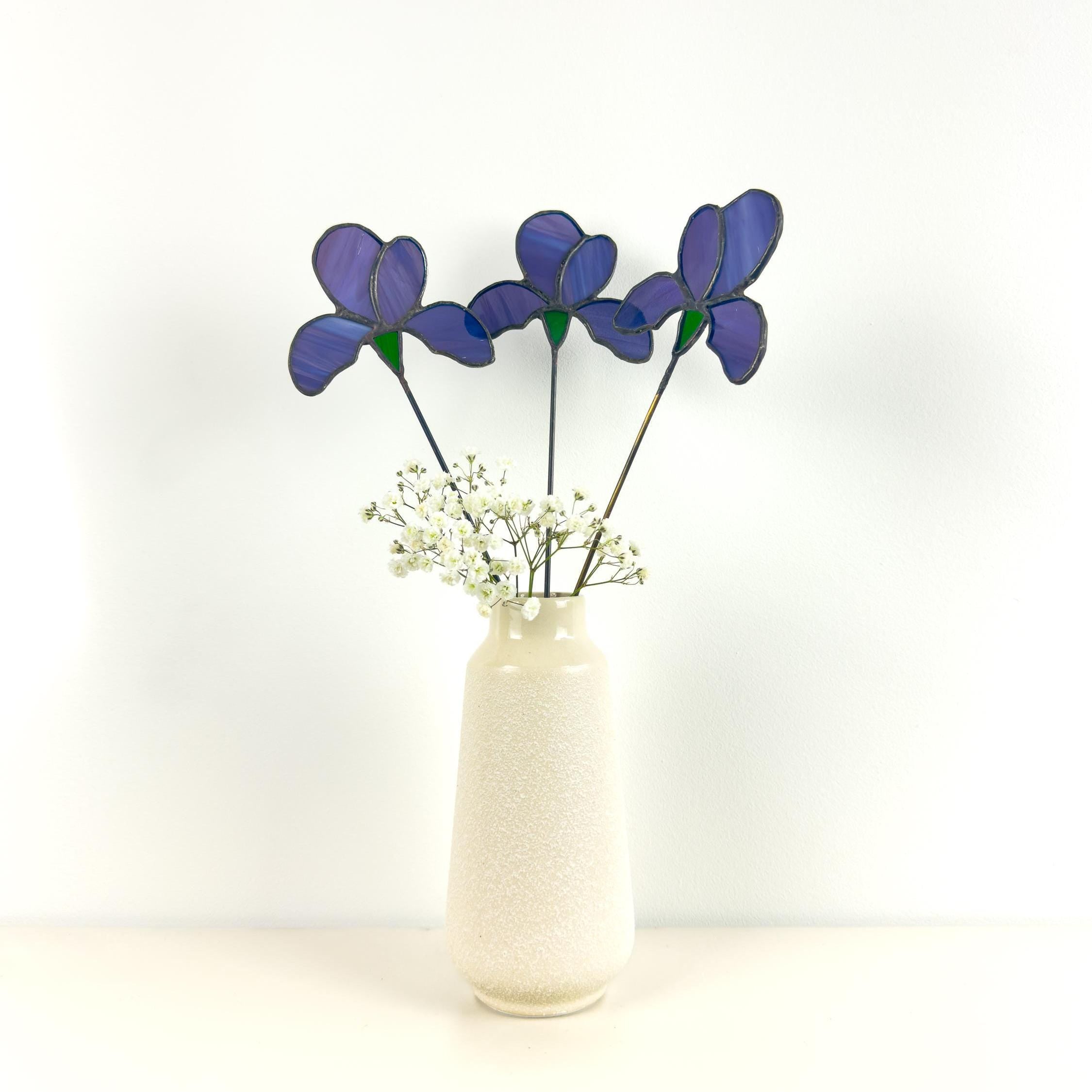 Tiffany Stained Glass Iris – Handmade Art Flower