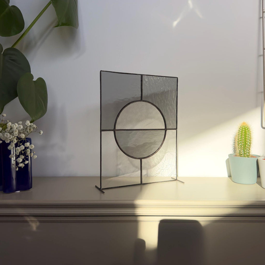 Still Balance – Japandi Stained Glass Panel