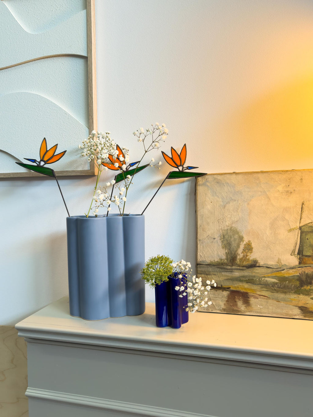 Tiffany Stained Glass Bird of Paradise – Handmade Art Flower