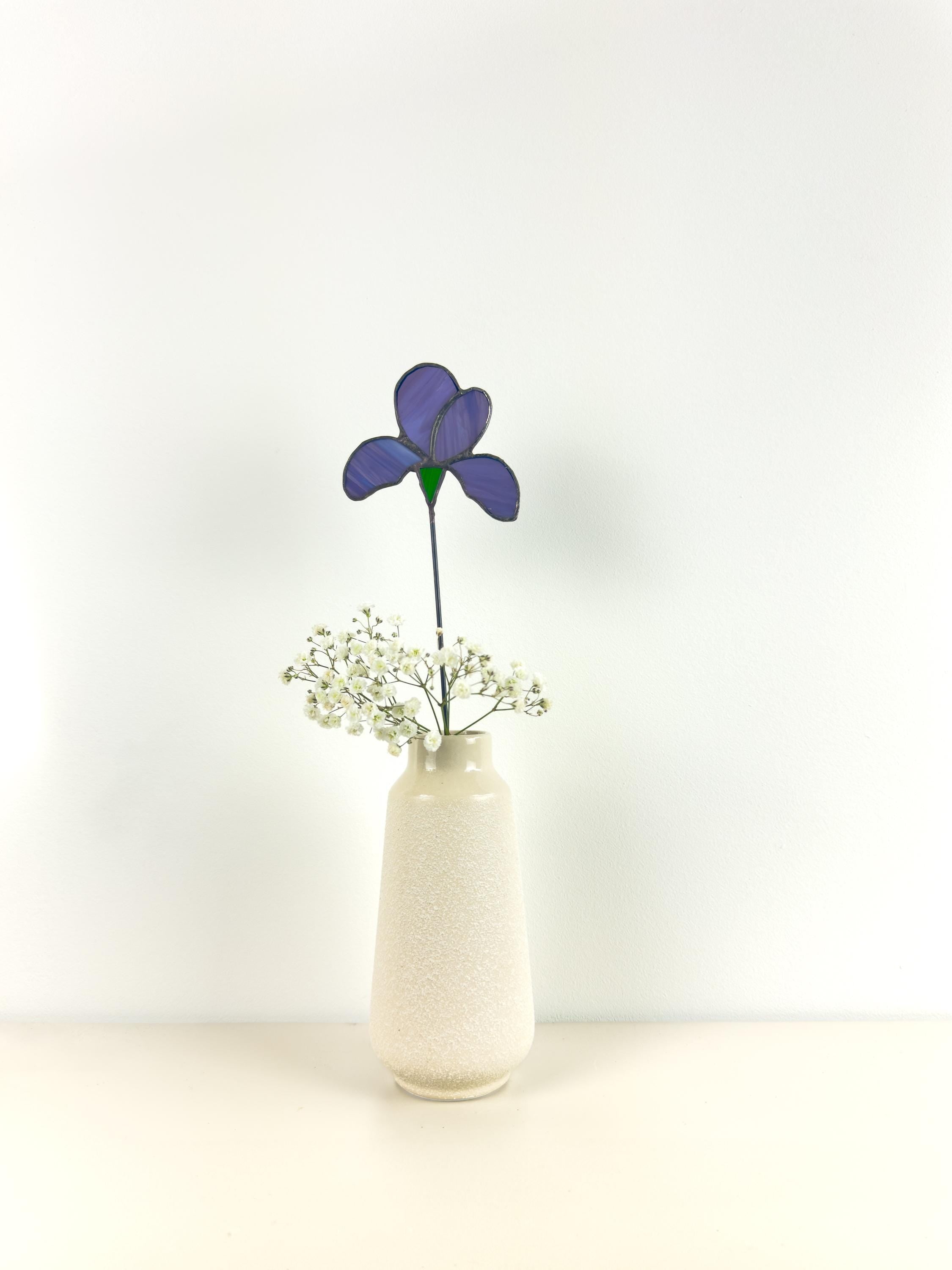 Tiffany Stained Glass Iris – Handmade Art Flower