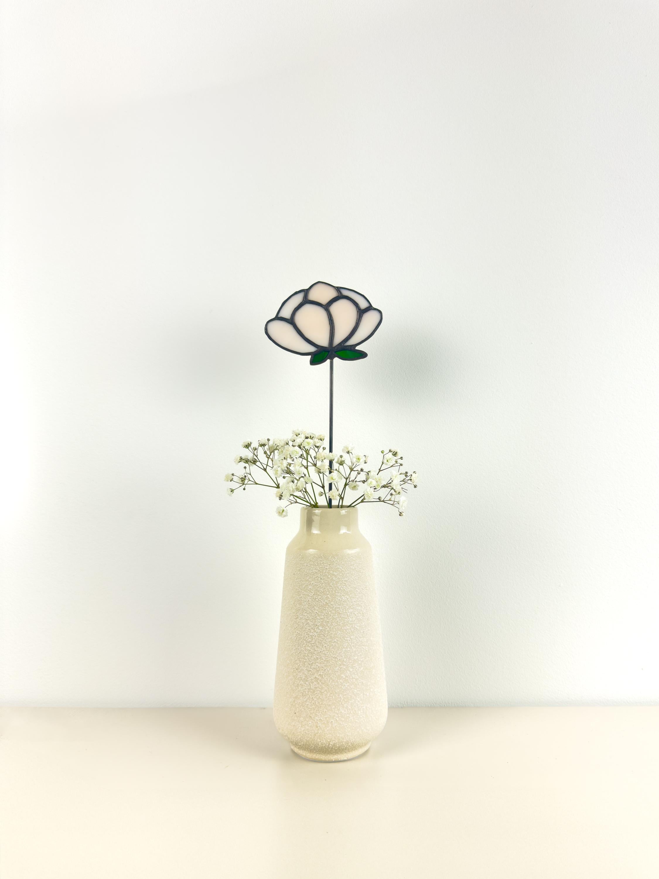 Tiffany Stained Glass Peony – Handmade Art Flower