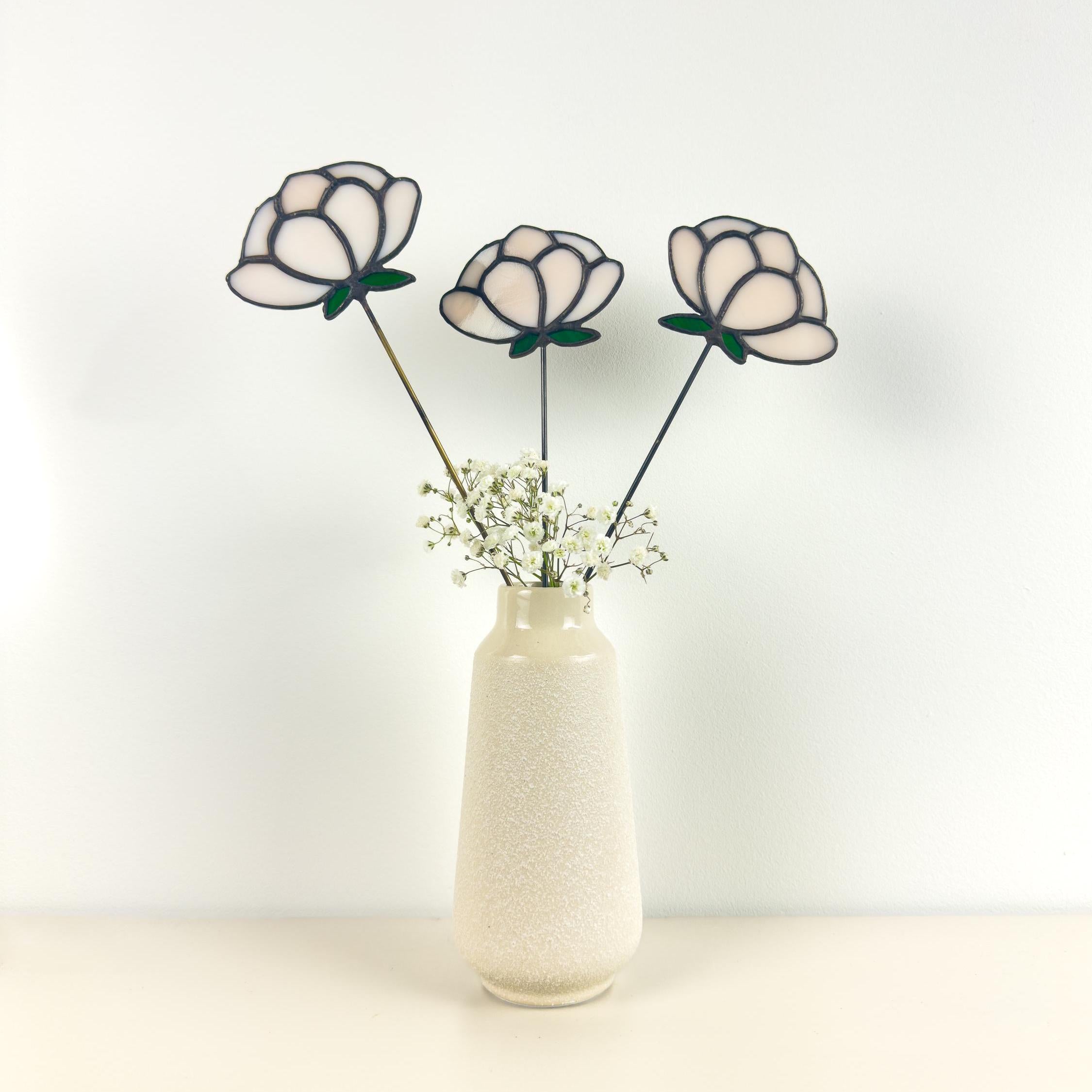 Tiffany Stained Glass Peony – Handmade Art Flower