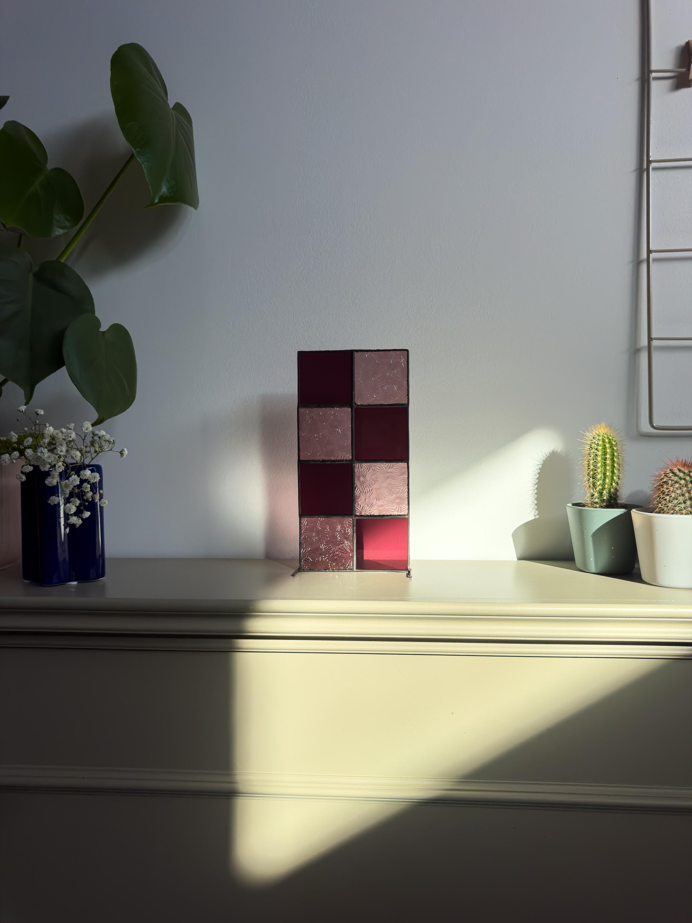 Retro Geometry – Tiffany Stained Glass Suncatcher