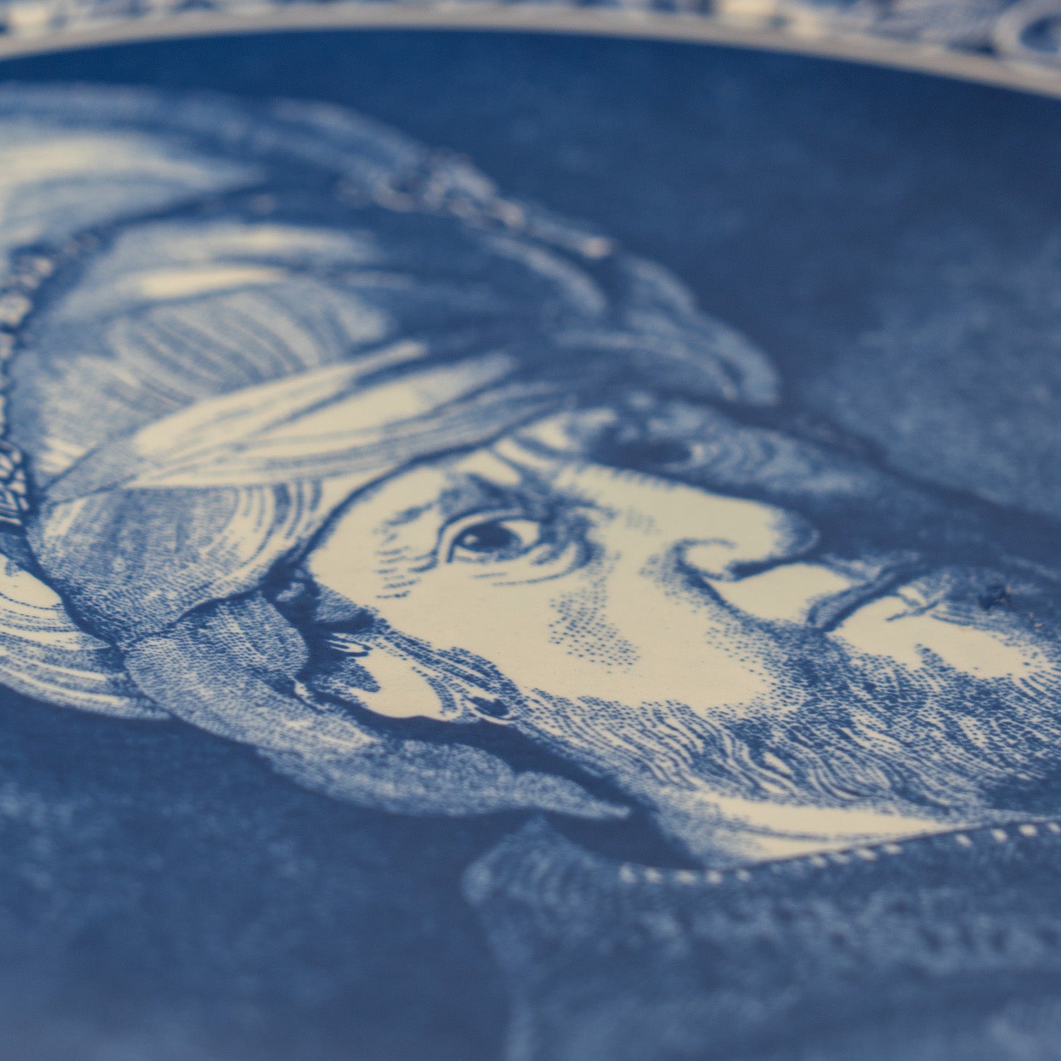 Royal Chemkefa Delft Blue Wall Plate – “Man with a Turban” after Rembrandt