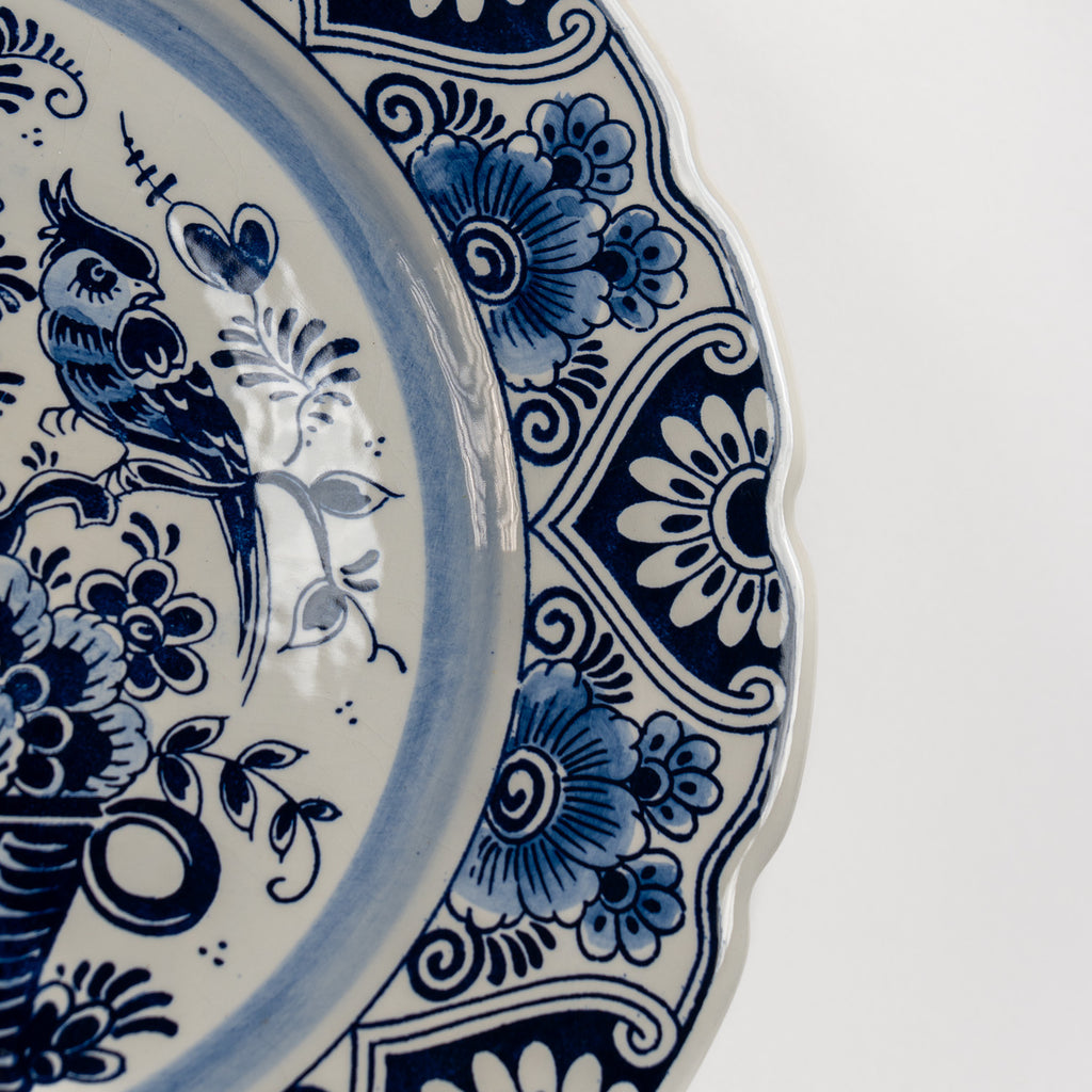 Delft-Style Blue & White Wall Plate – Floral Basket Design