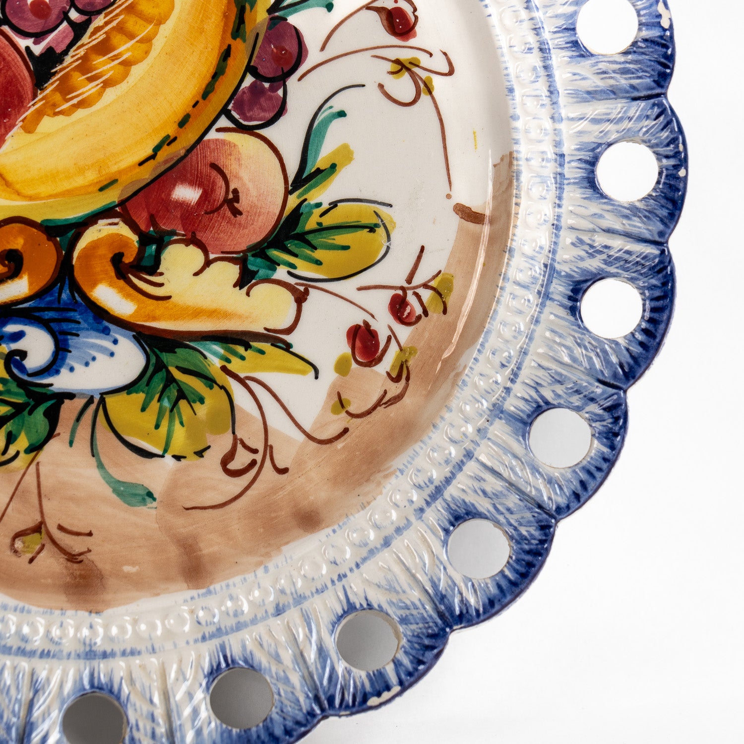 Vintage Bassano Pierced Wall Plate – Italian Majolica Art