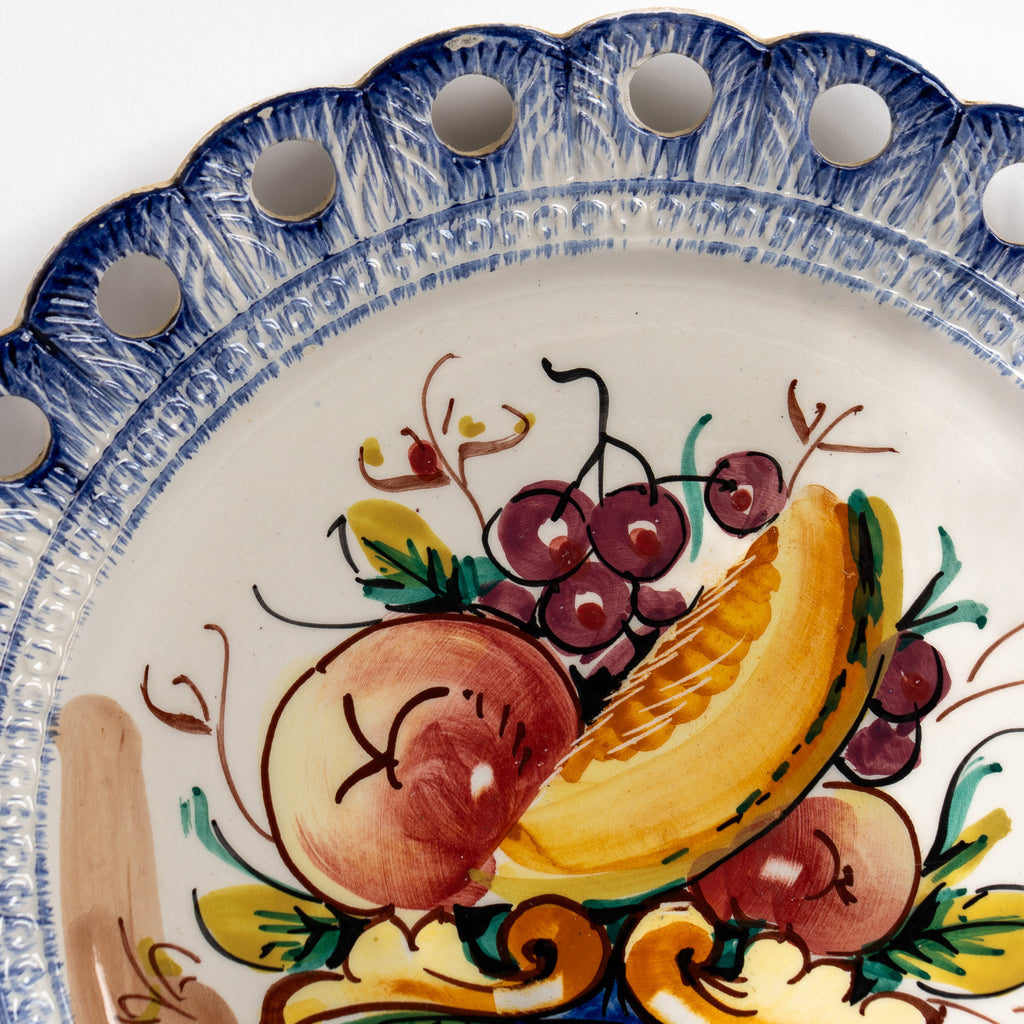 Vintage Bassano Pierced Wall Plate – Italian Majolica Art