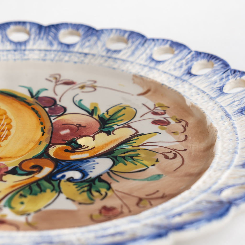 Vintage Bassano Pierced Wall Plate – Italian Majolica Art