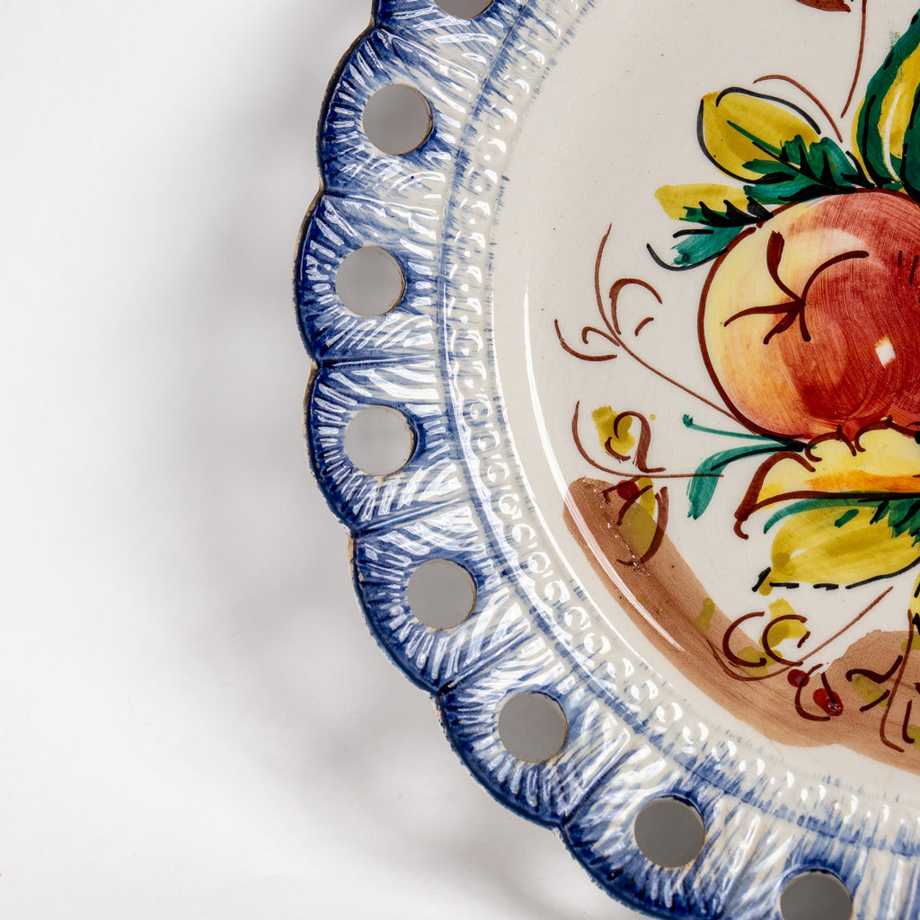Vintage Bassano Pierced Wall Plate – Italian Majolica Art