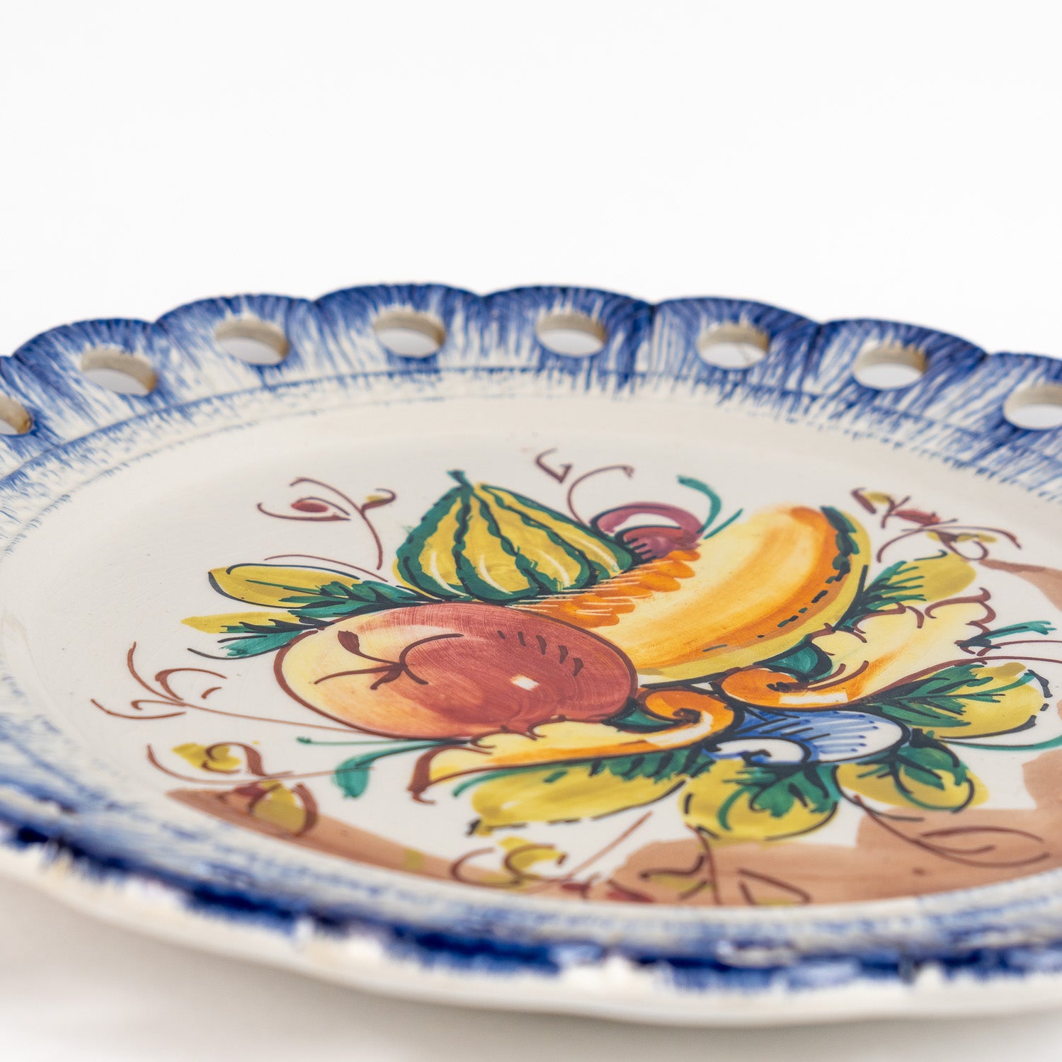 Vintage Bassano Pierced Wall Plate – Italian Majolica Art