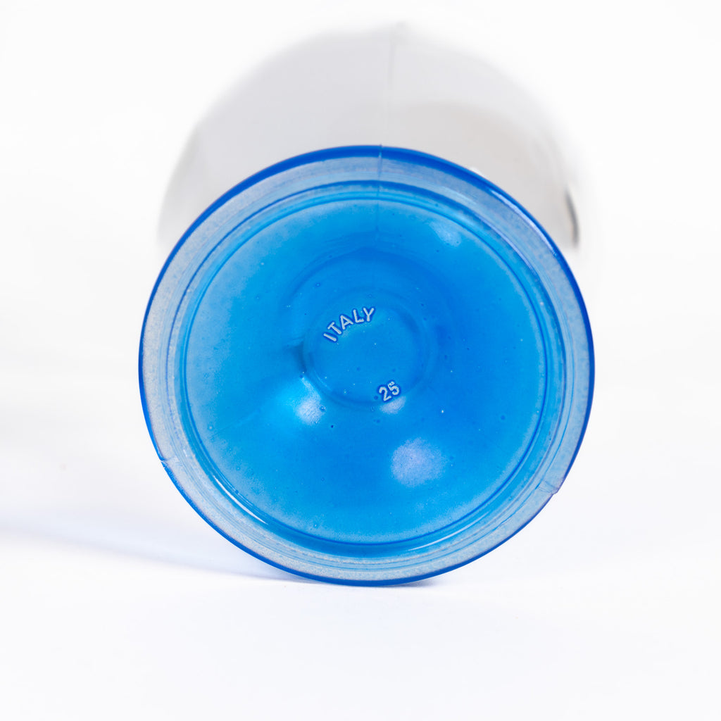 Set of Two Italian Glasses – Clear with Light Blue Base