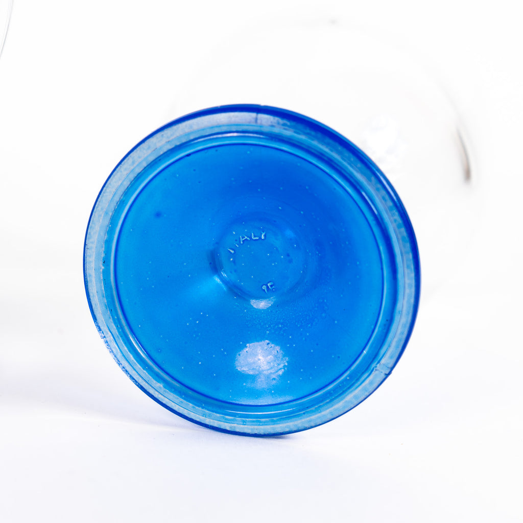 Set of Two Italian Glasses – Clear with Light Blue Base