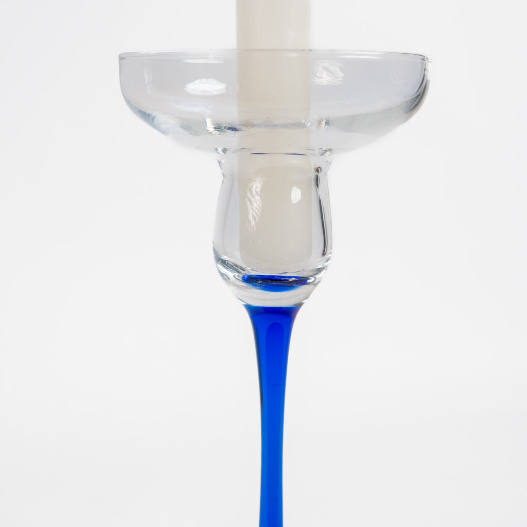 Luminarc Cobalt Blue Glass Candle Holder – France, Mid-Century Modern