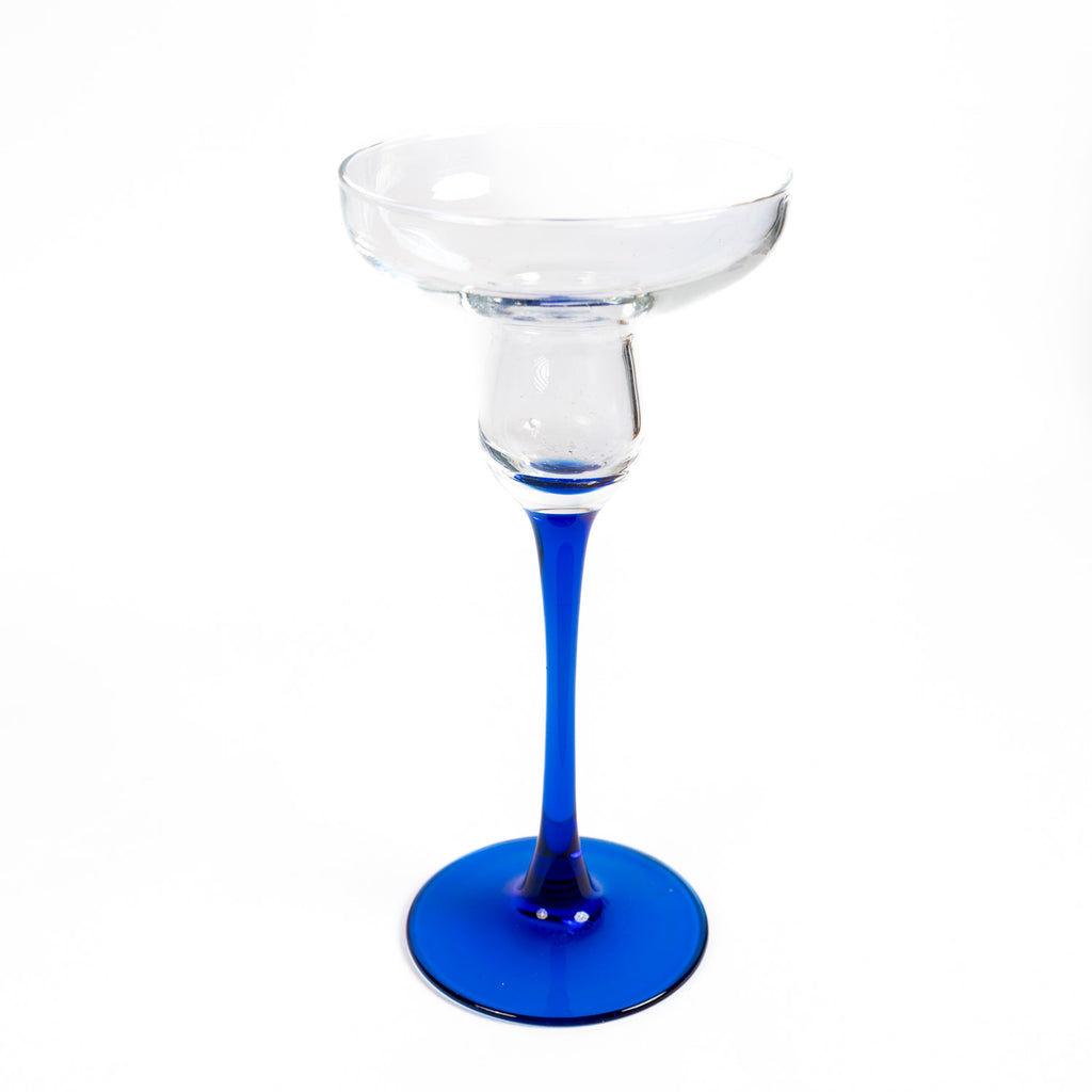 Luminarc Cobalt Blue Glass Candle Holder – France, Mid-Century Modern