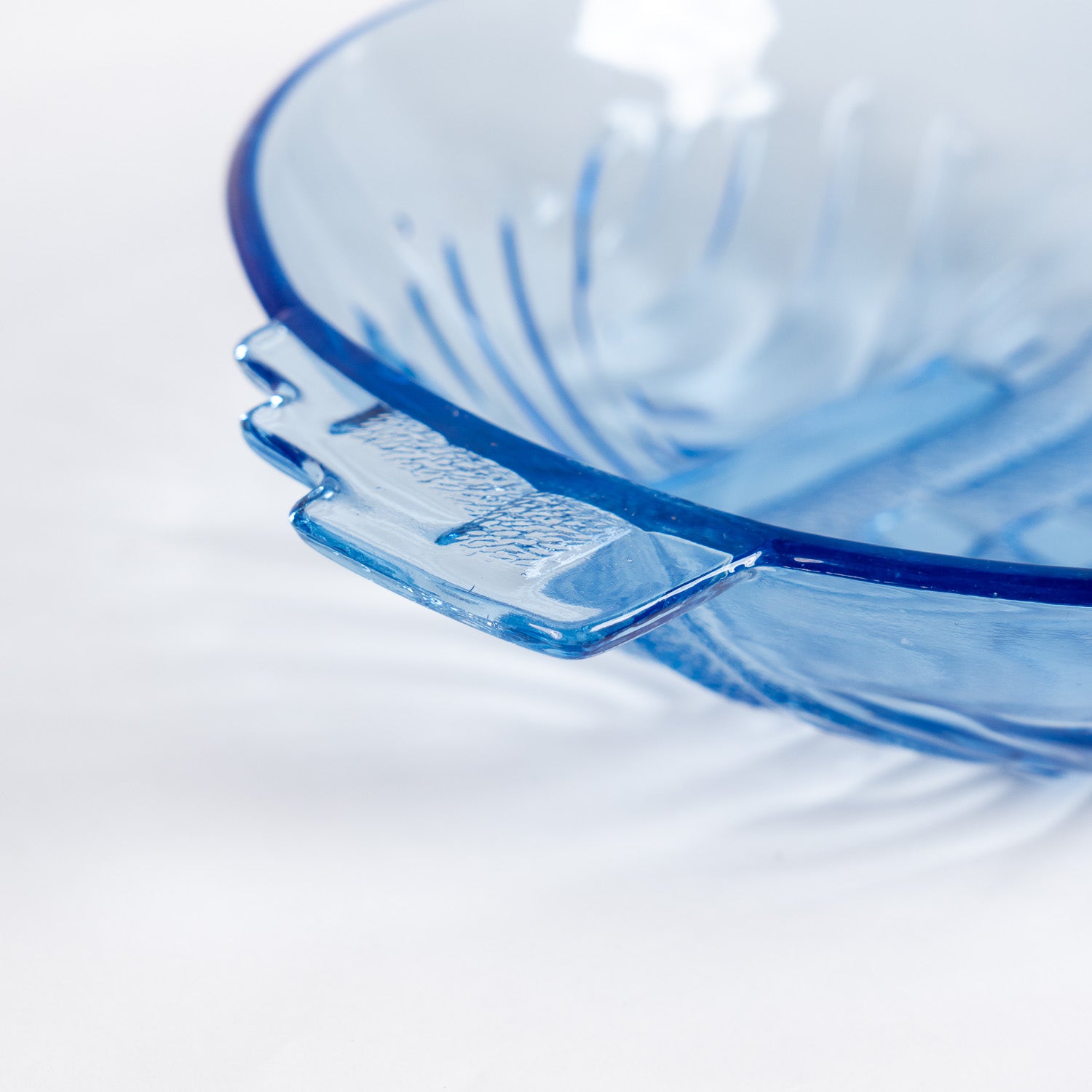 Stolle Niemen Art Deco Glass Set – Royal Blue Bowl and Dishes, Poland (1920s–1930s)