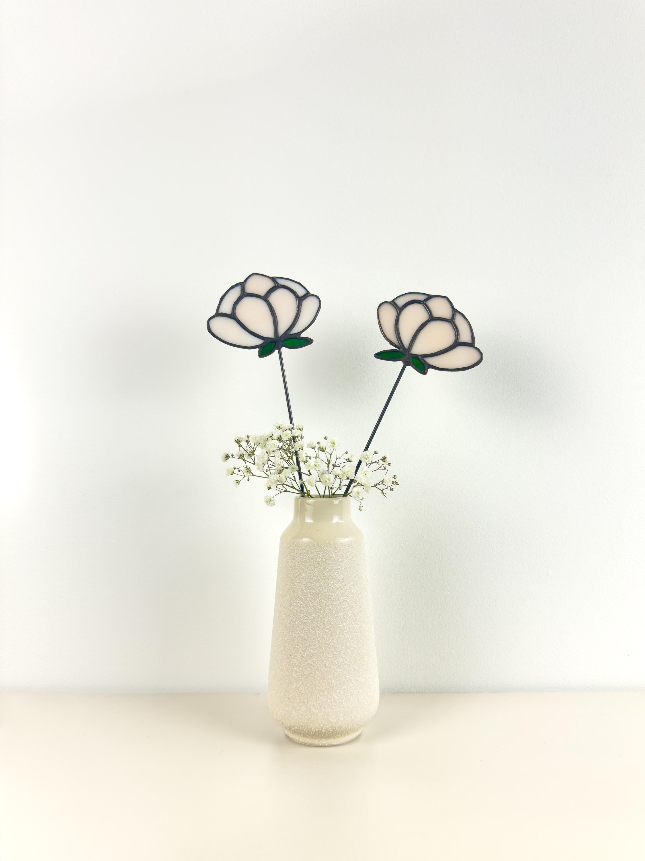 Tiffany Stained Glass Peony – Handmade Art Flower