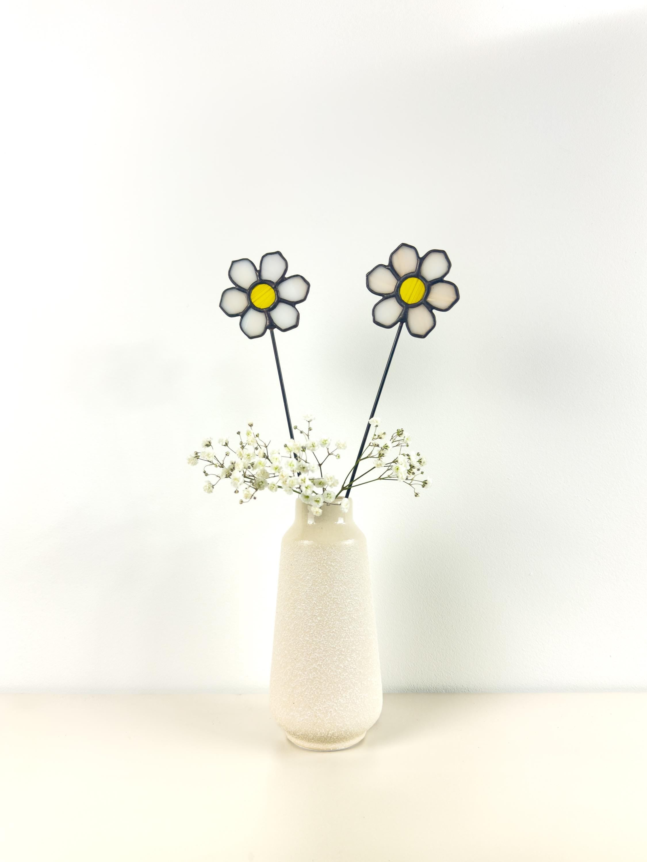 Tiffany Stained Glass Daisy – Handmade Art Flower