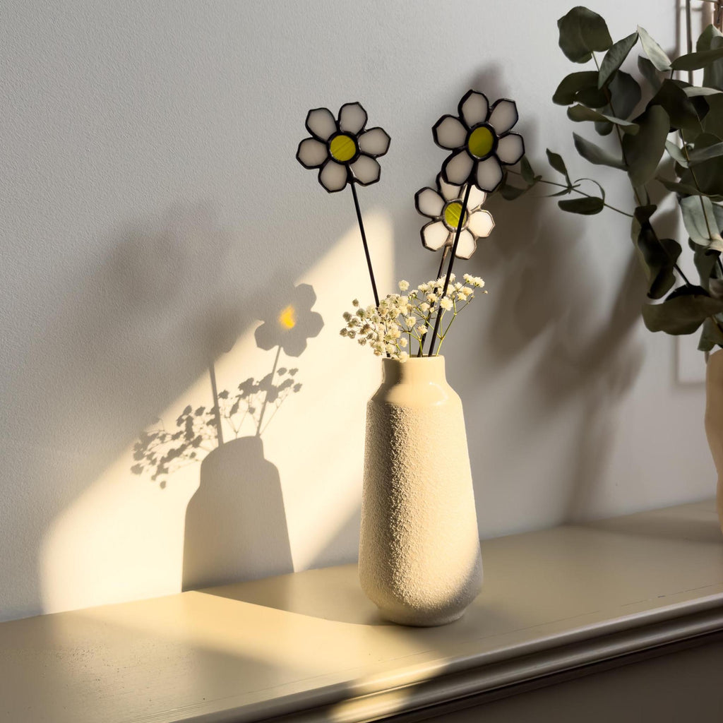 Tiffany Stained Glass Daisy – Handmade Art Flower