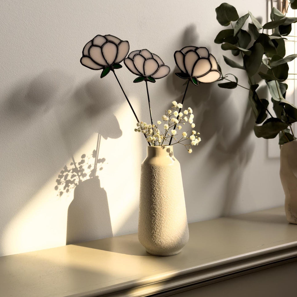 Tiffany Stained Glass Peony – Handmade Art Flower