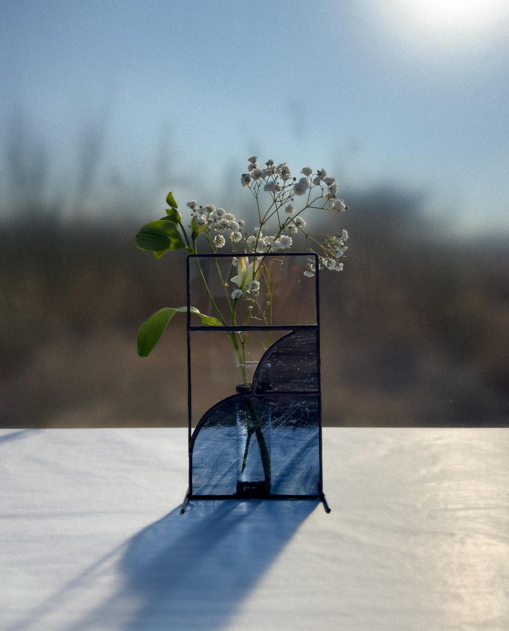 Japandi Stained Glass Vase – Tiffany Handmade Design