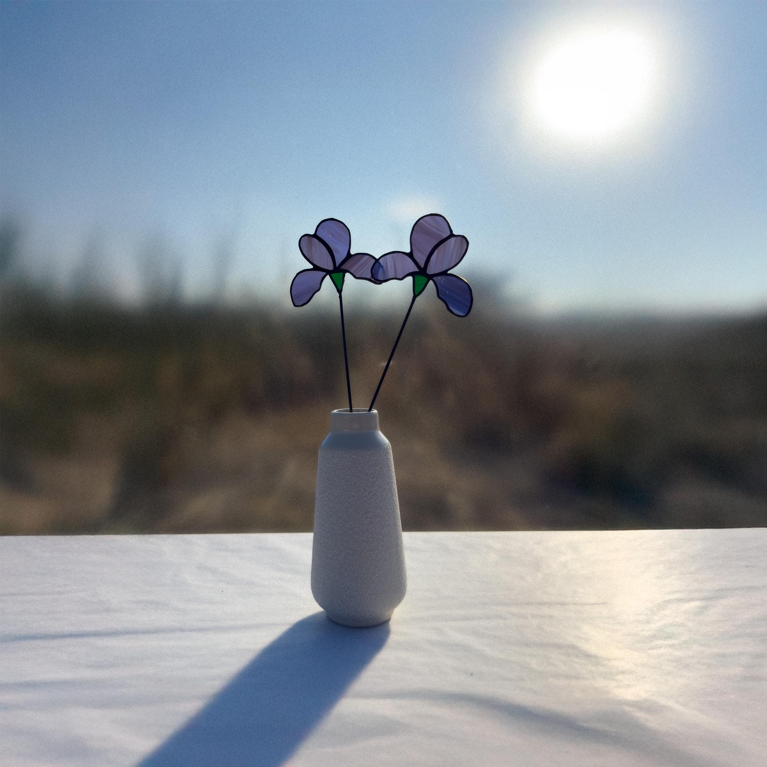 Tiffany Stained Glass Iris – Handmade Art Flower