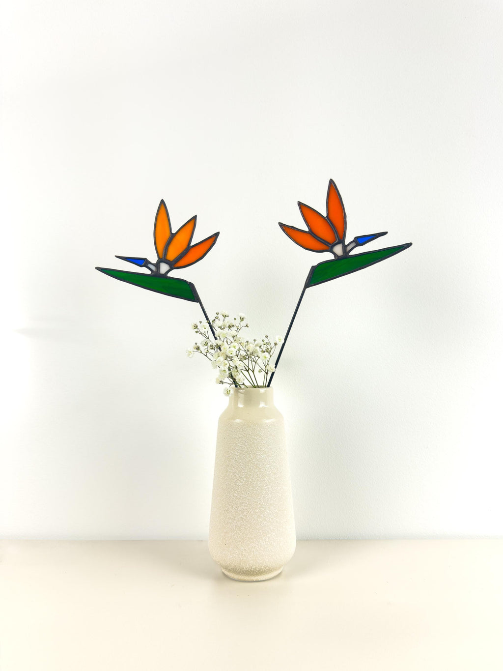 Tiffany Stained Glass Bird of Paradise – Handmade Art Flower