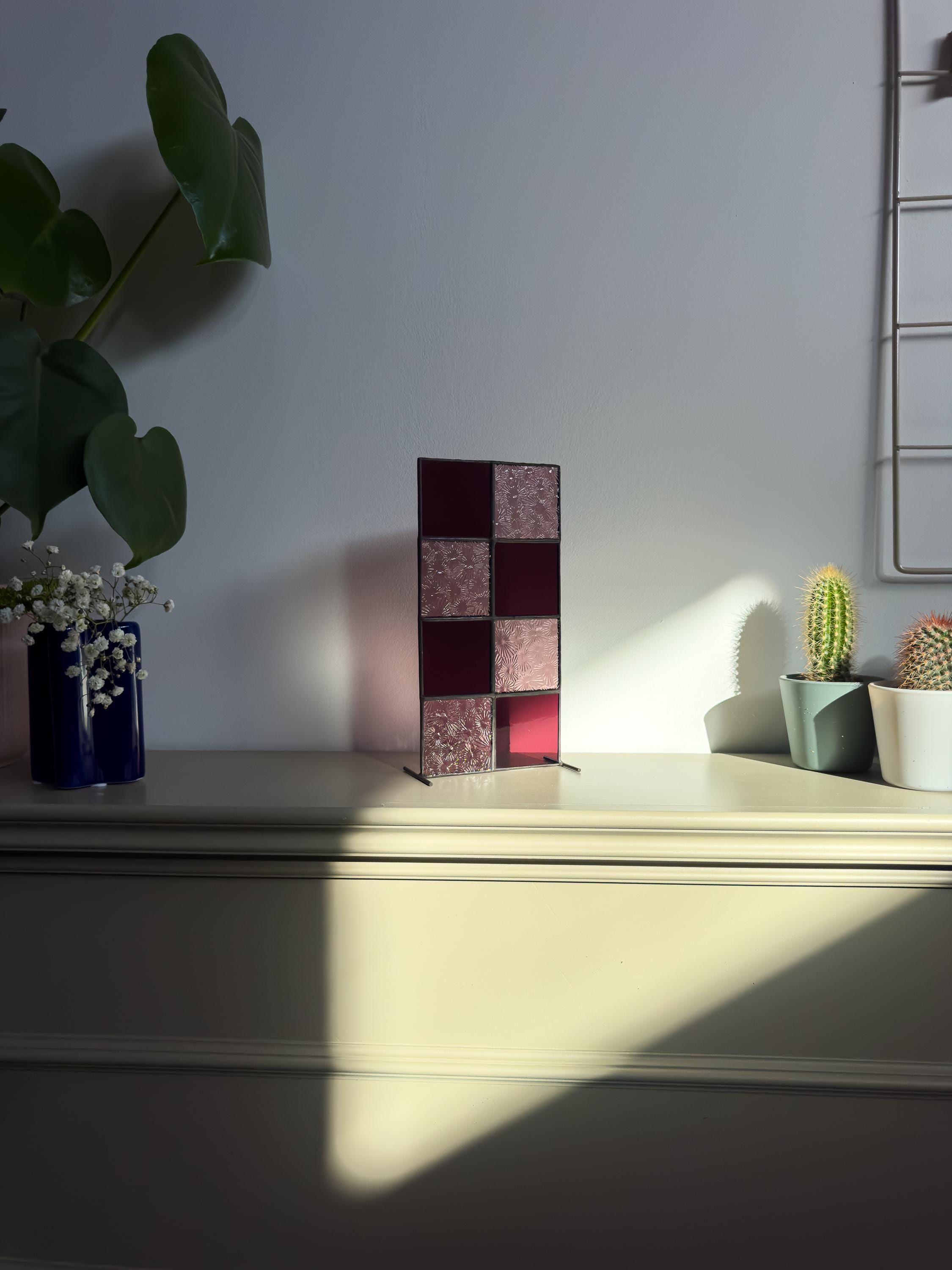 Retro Geometry – Tiffany Stained Glass Suncatcher