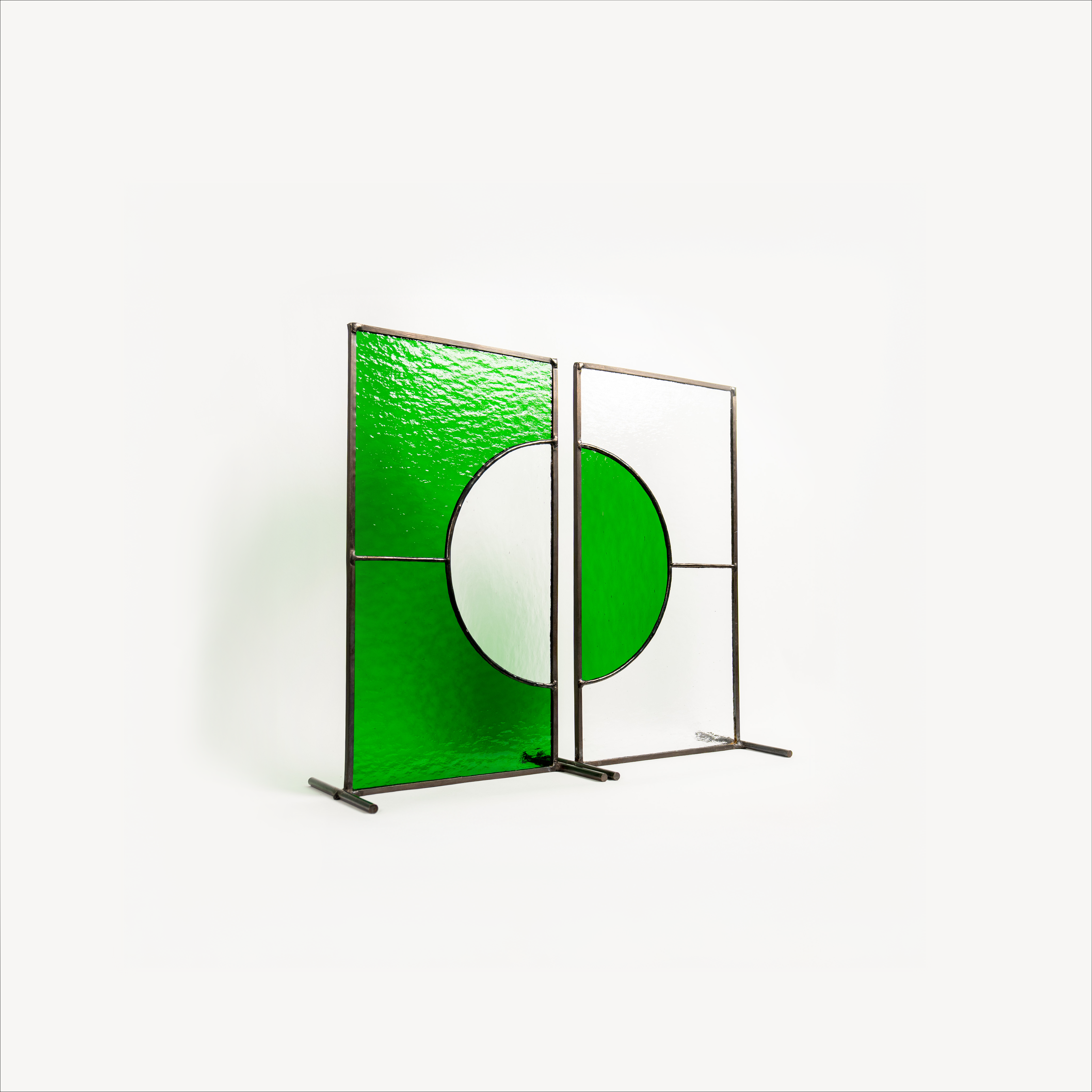 Still Light Duo Japandi Glass Object – Green & Clear