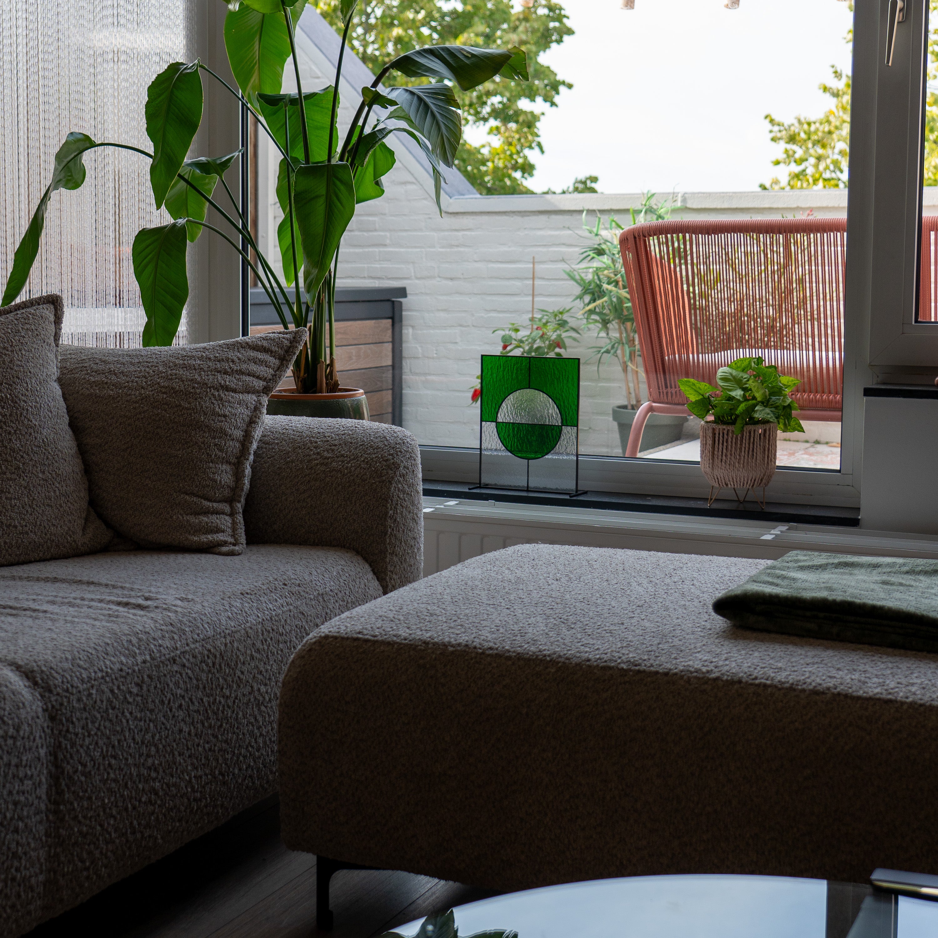 Still Light Japandi Glass Object – Green & Clear