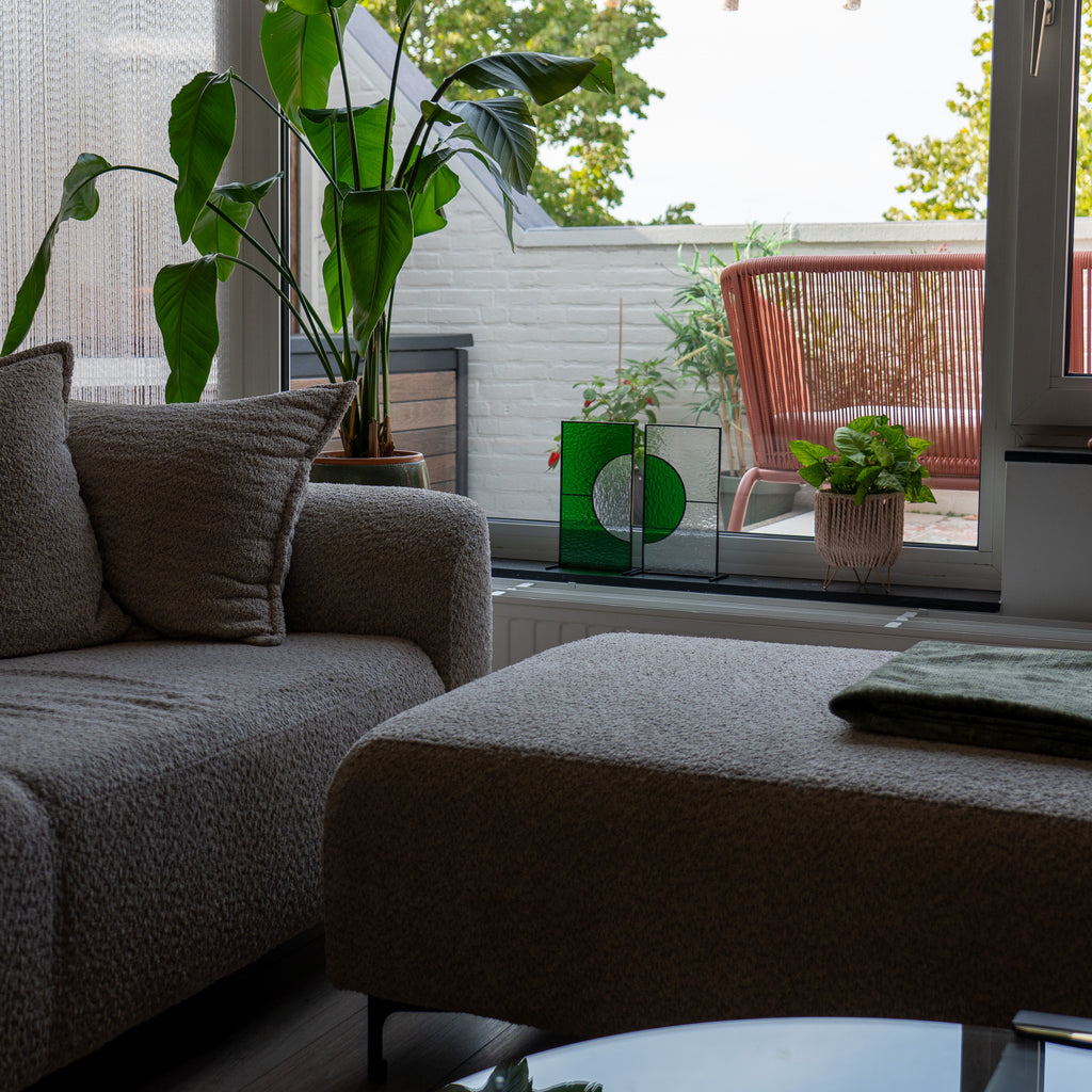 Still Light Duo Japandi Glass Object – Green & Clear