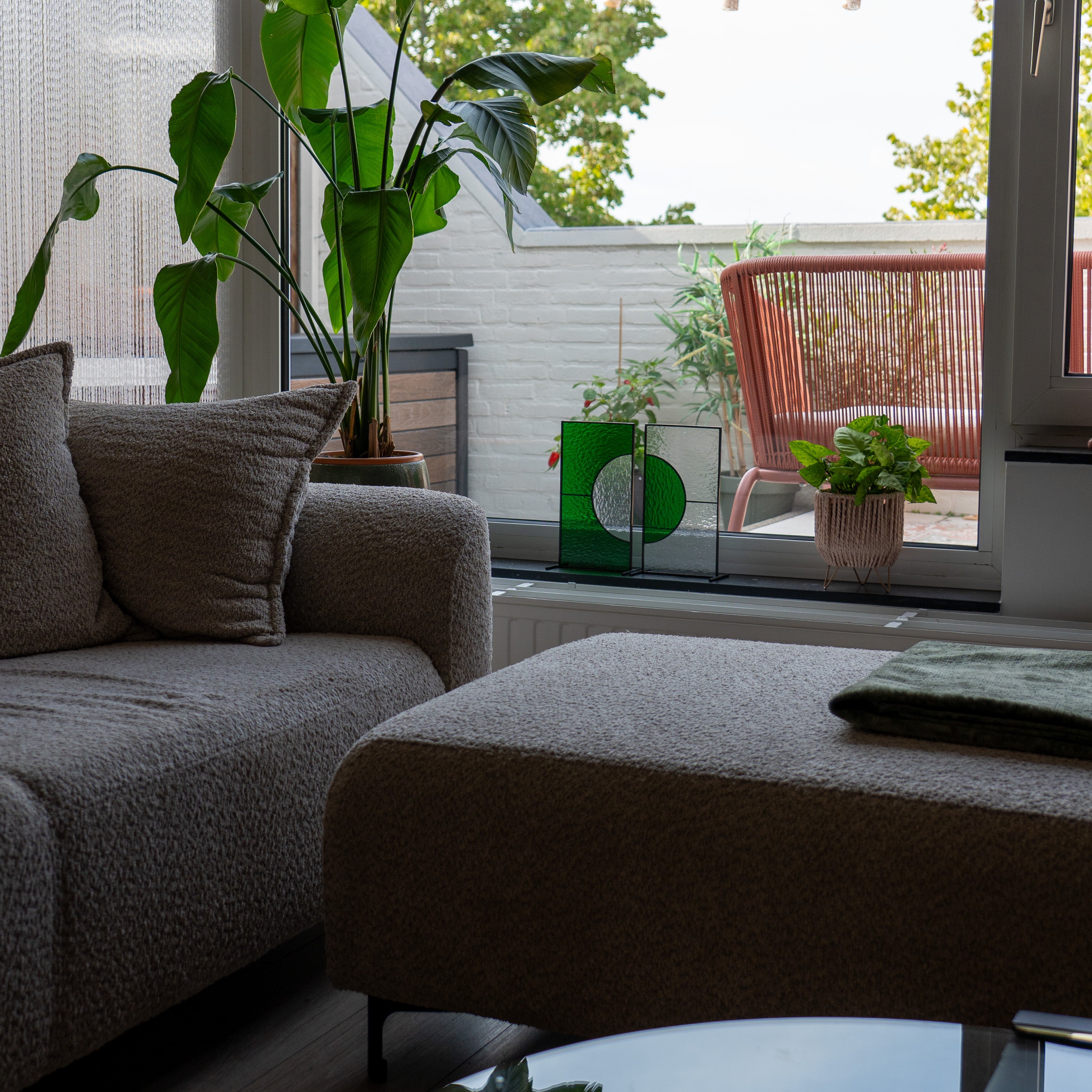 Still Light Duo Japandi Glass Object – Green & Clear