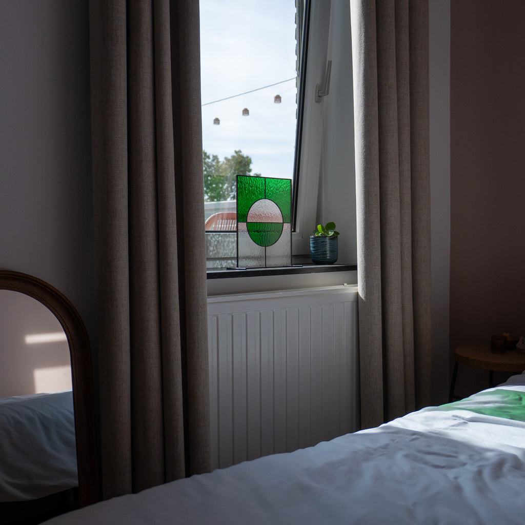 Still Light Japandi Glass Object – Green & Clear