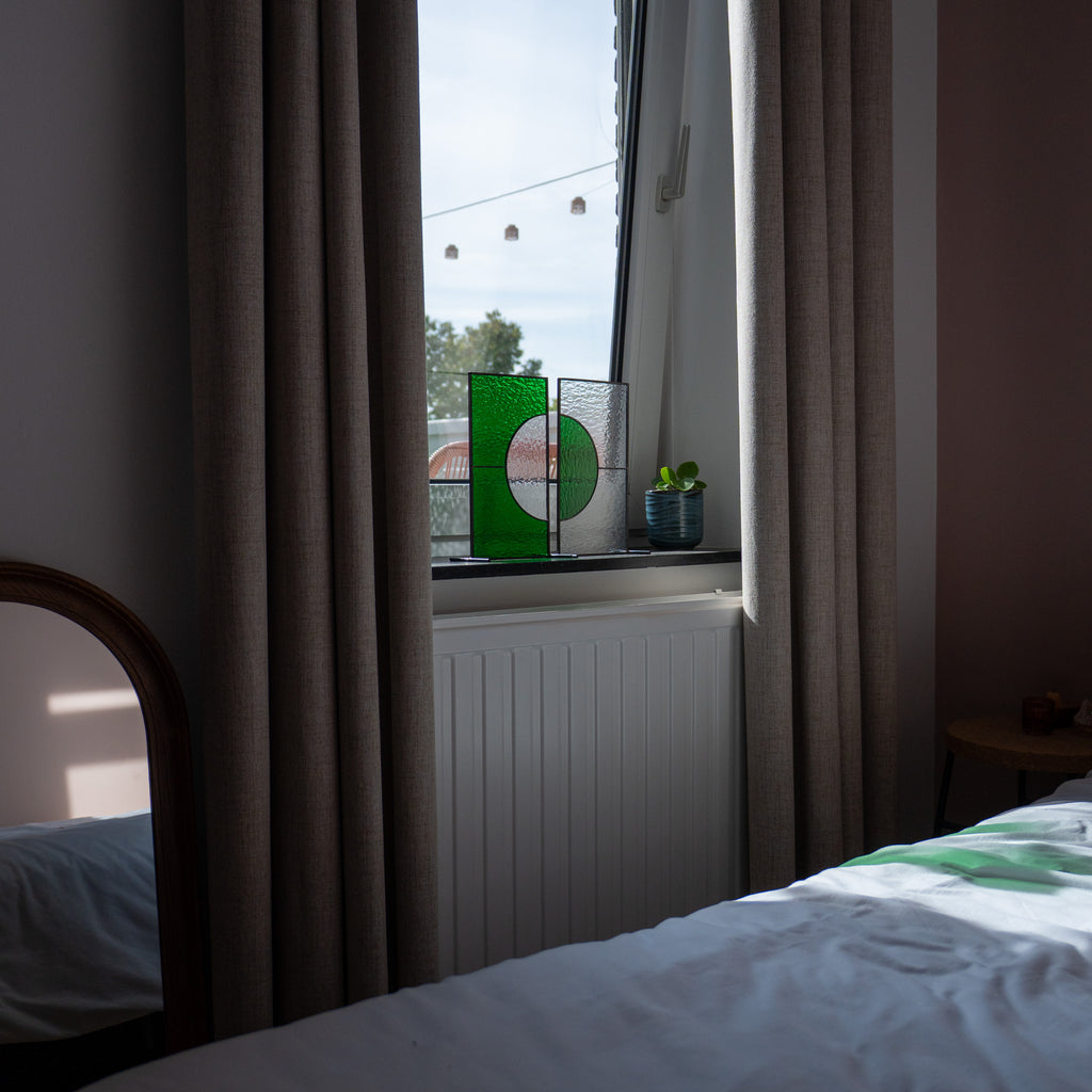 Still Light Duo Japandi Glass Object – Green & Clear