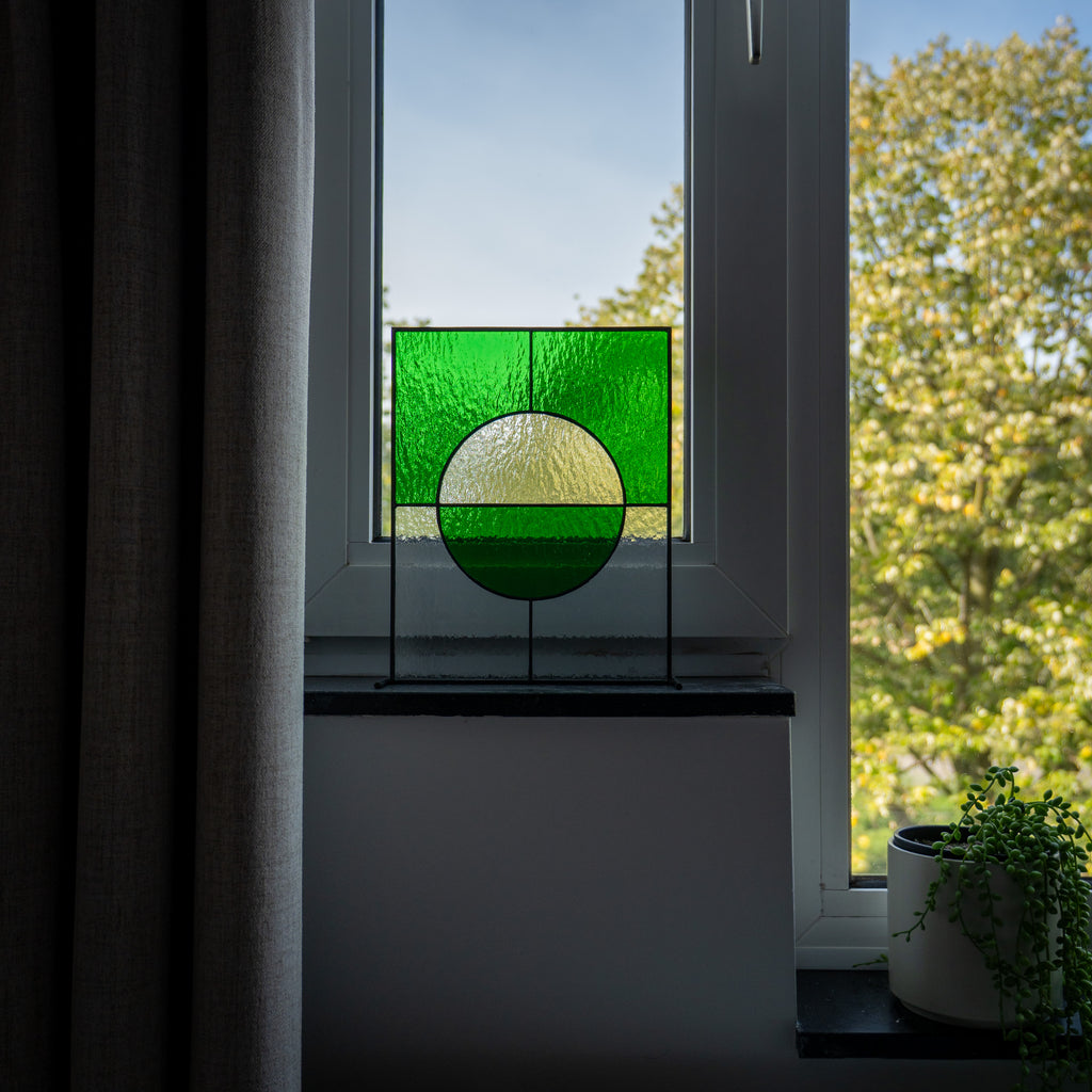 Still Light Japandi Glass Object – Green & Clear